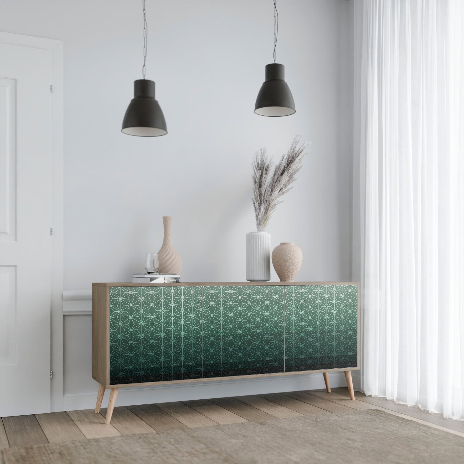 Buffet 3 portes effet chêne GLIMMER ORNEMENTAL