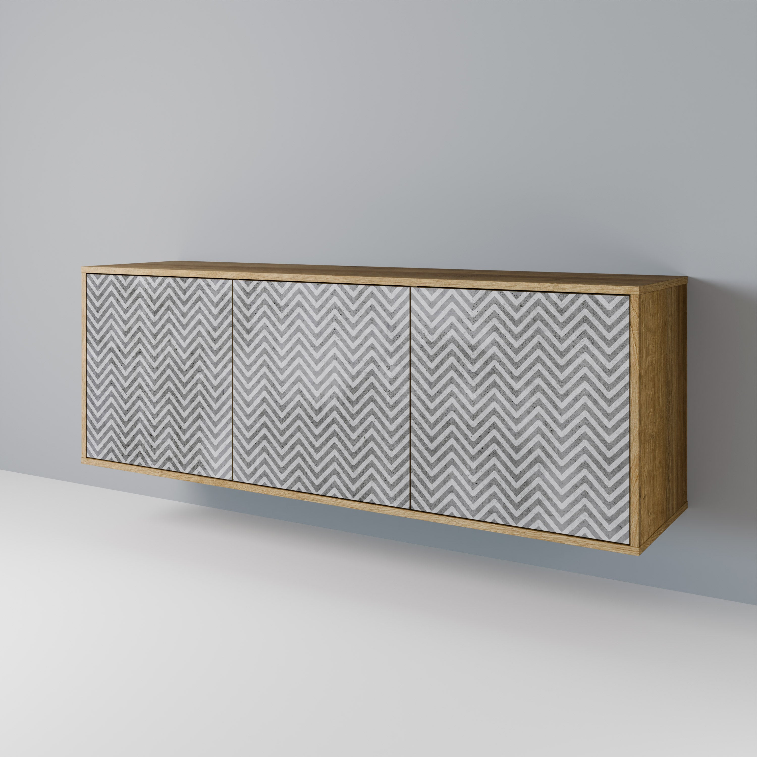 CONCRETE ZIG ZAG 3-Door Sideboard