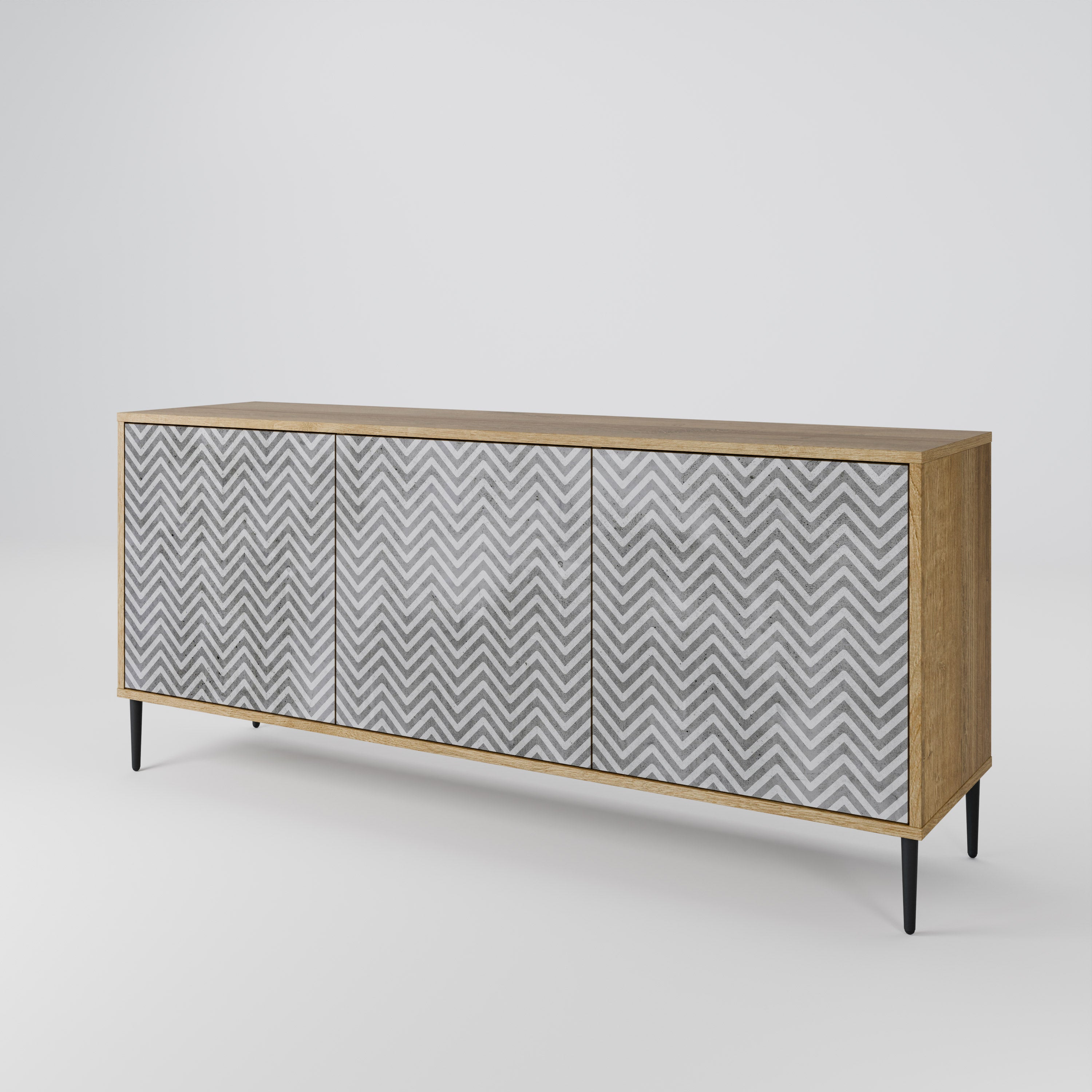 CONCRETE ZIG ZAG 3-Door Sideboard