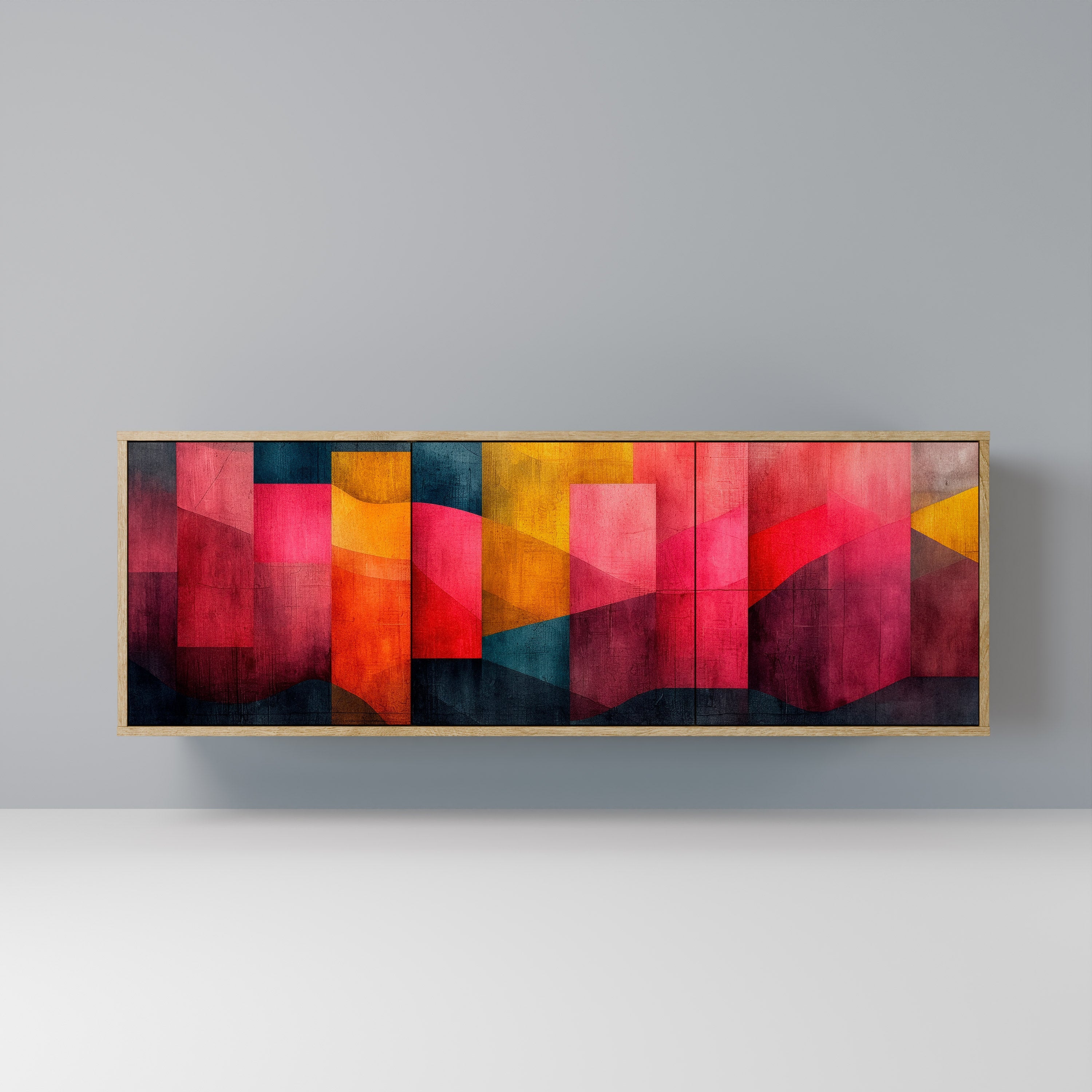 Buffet 3 portes COLORFUL SOUNDS effet chêne