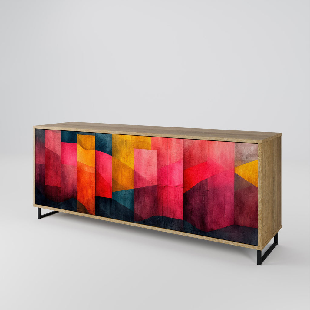 Buffet 3 portes COLORFUL SOUNDS effet chêne