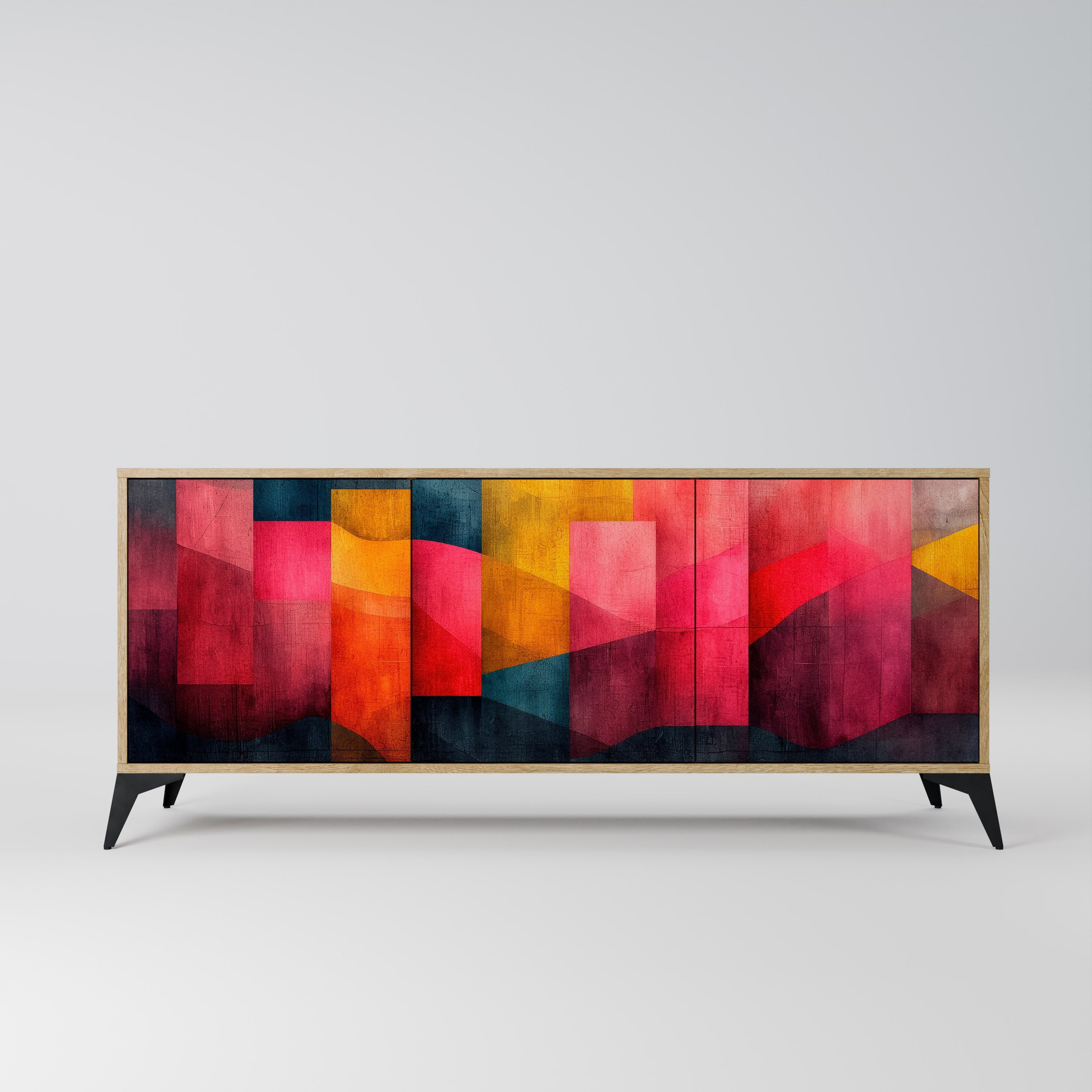 Buffet 3 portes COLORFUL SOUNDS effet chêne