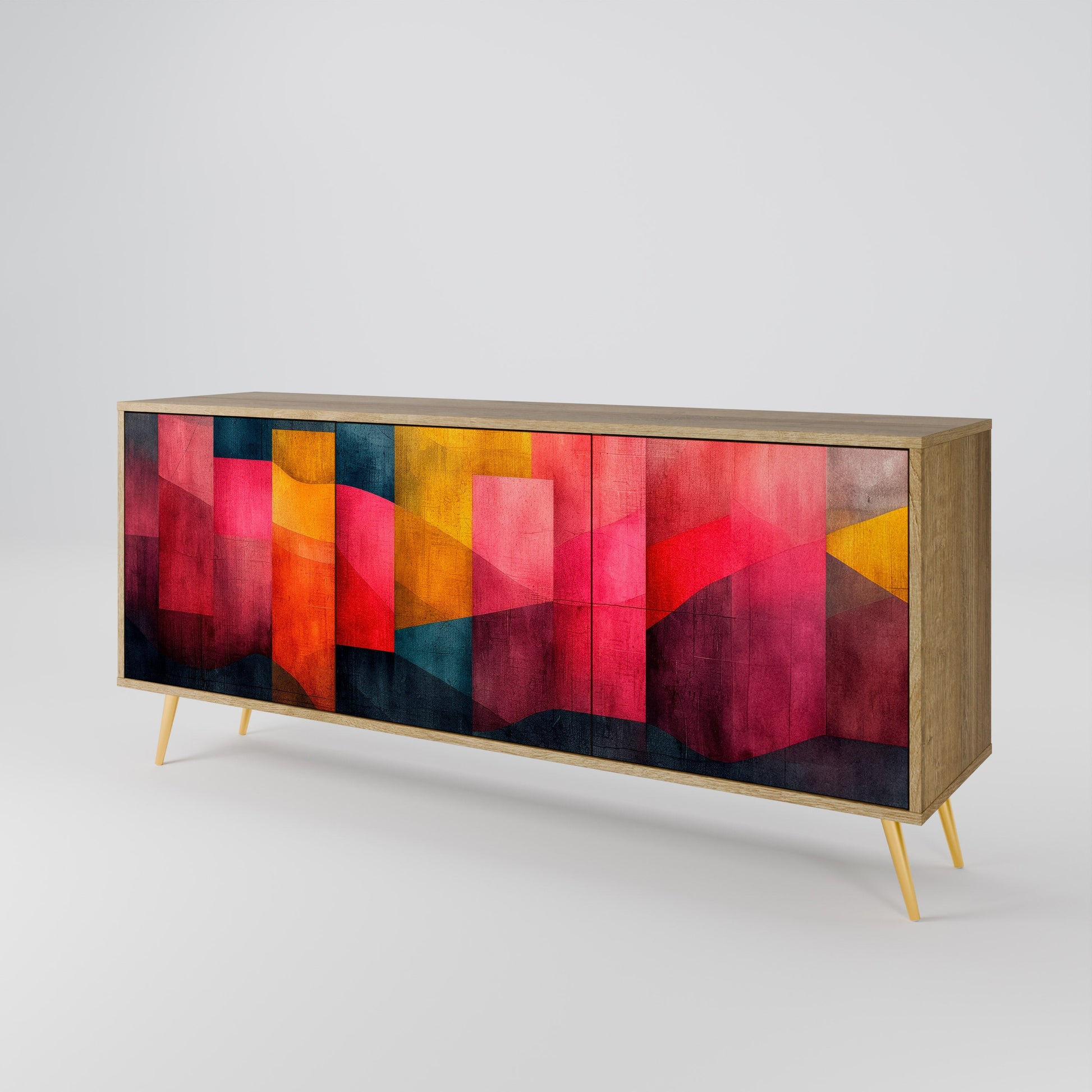 Buffet 3 portes COLORFUL SOUNDS effet chêne