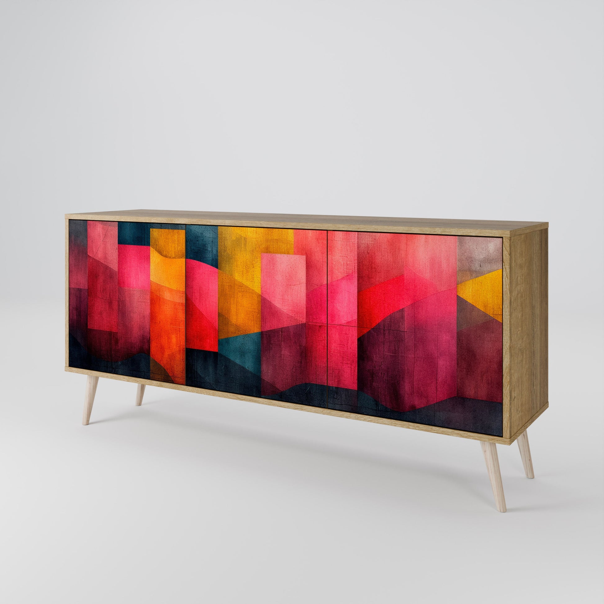 Buffet 3 portes COLORFUL SOUNDS effet chêne