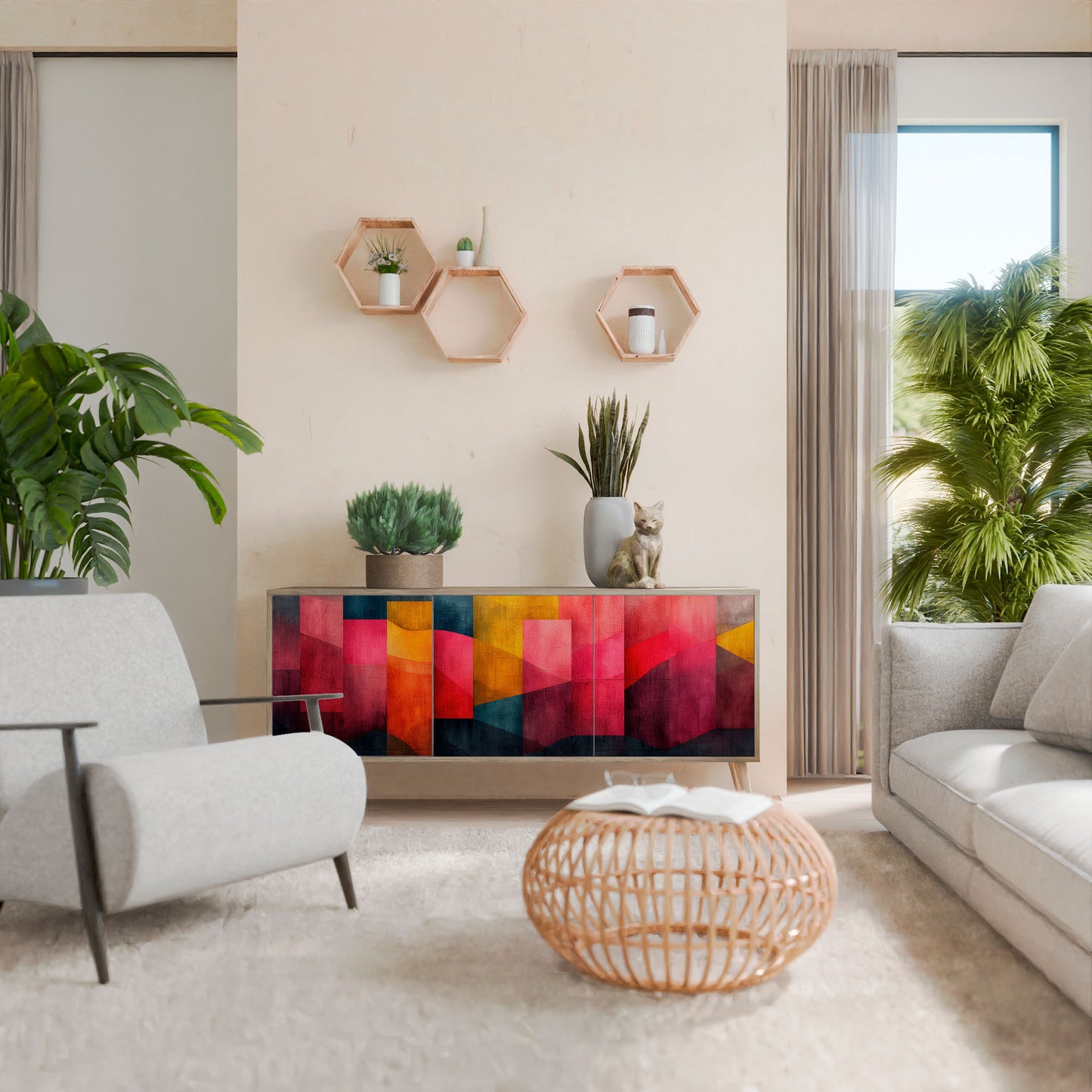 COLORFUL SOUNDS 3-Door Sideboard