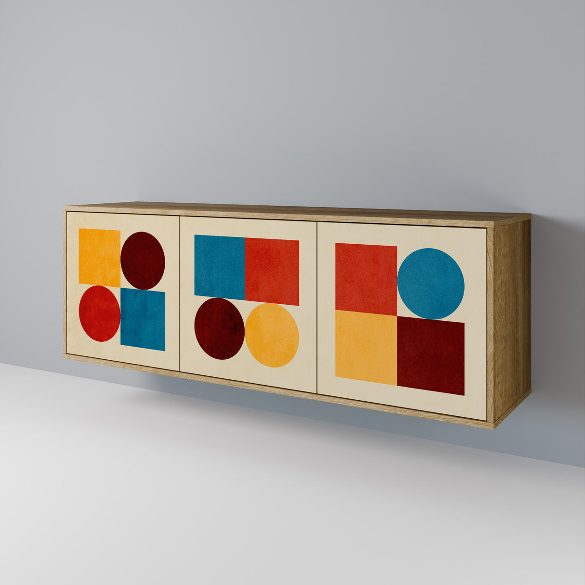 GEOMETRIC PUZZLE 3-Door Sideboard