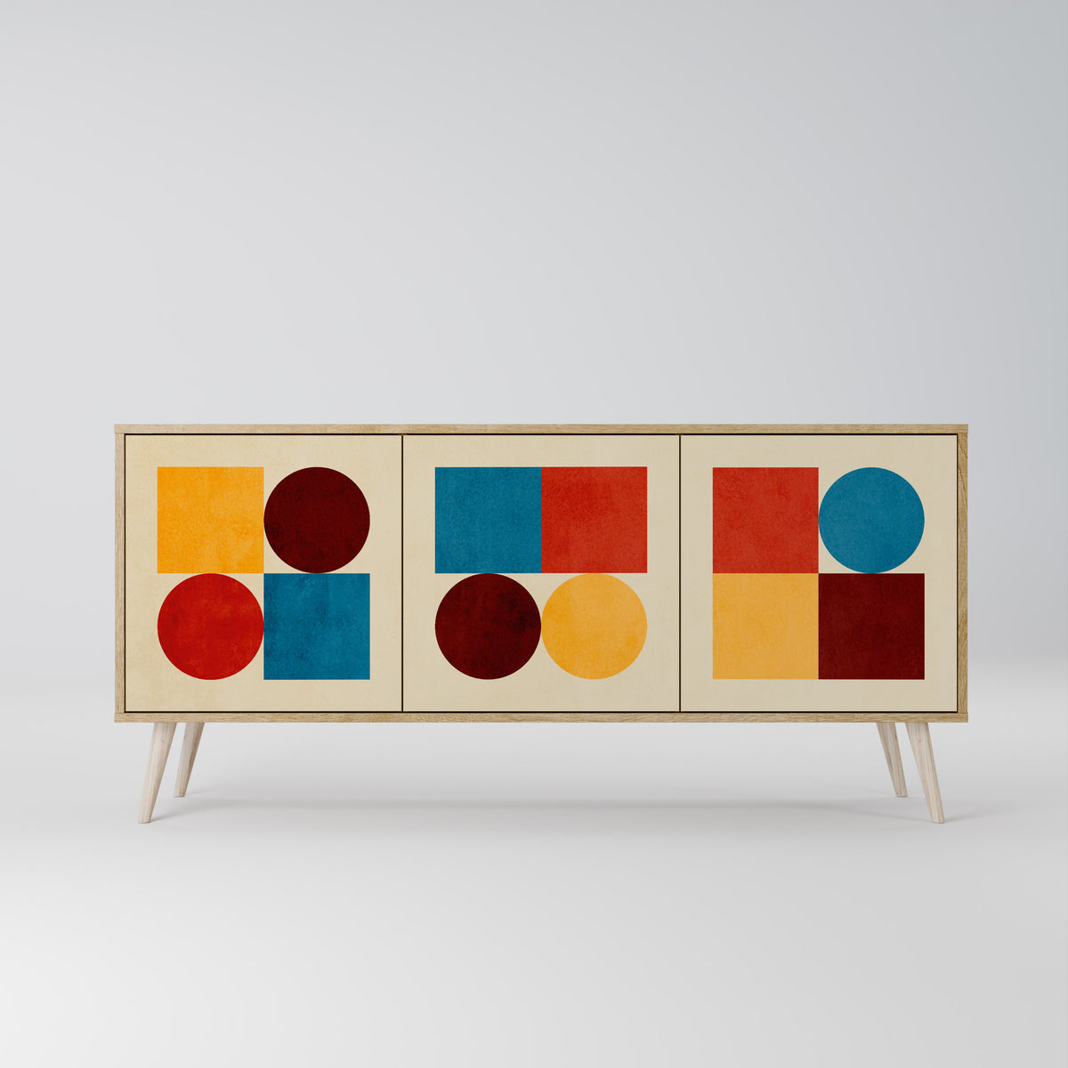GEOMETRIC PUZZLE 3-Door Sideboard