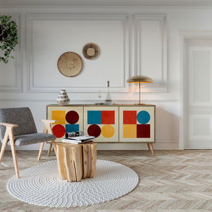 GEOMETRIC PUZZLE 3-Door Sideboard