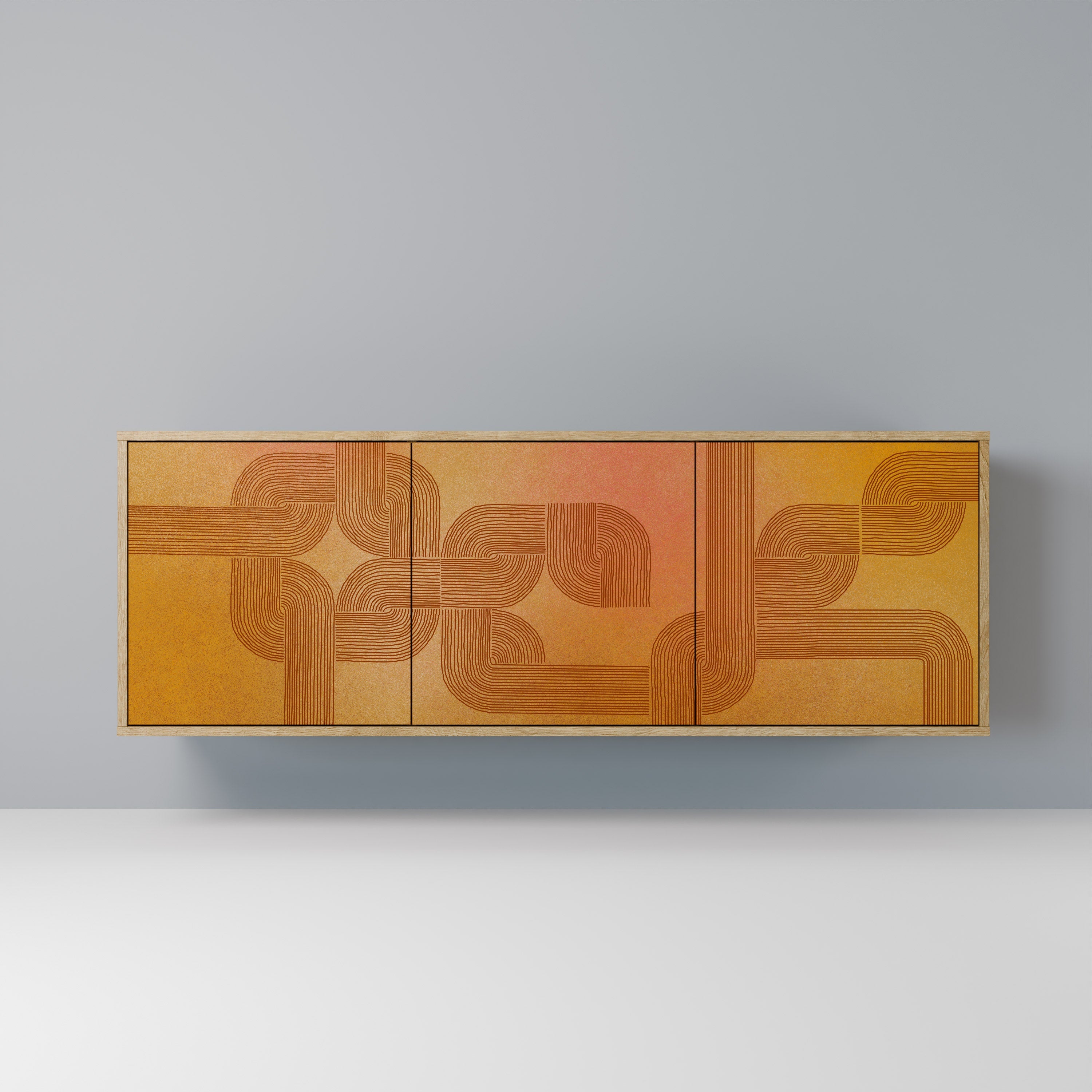 Buffet 3 portes effet chêne RENFORCEMENT DES RELATIONS