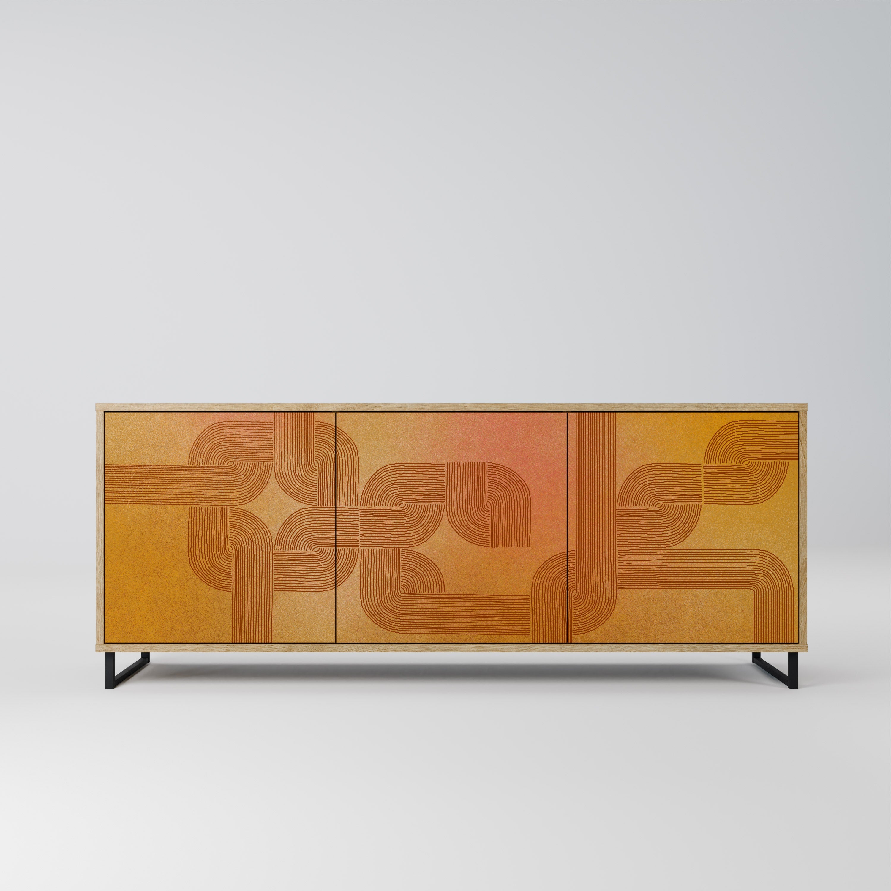 Buffet 3 portes effet chêne RENFORCEMENT DES RELATIONS