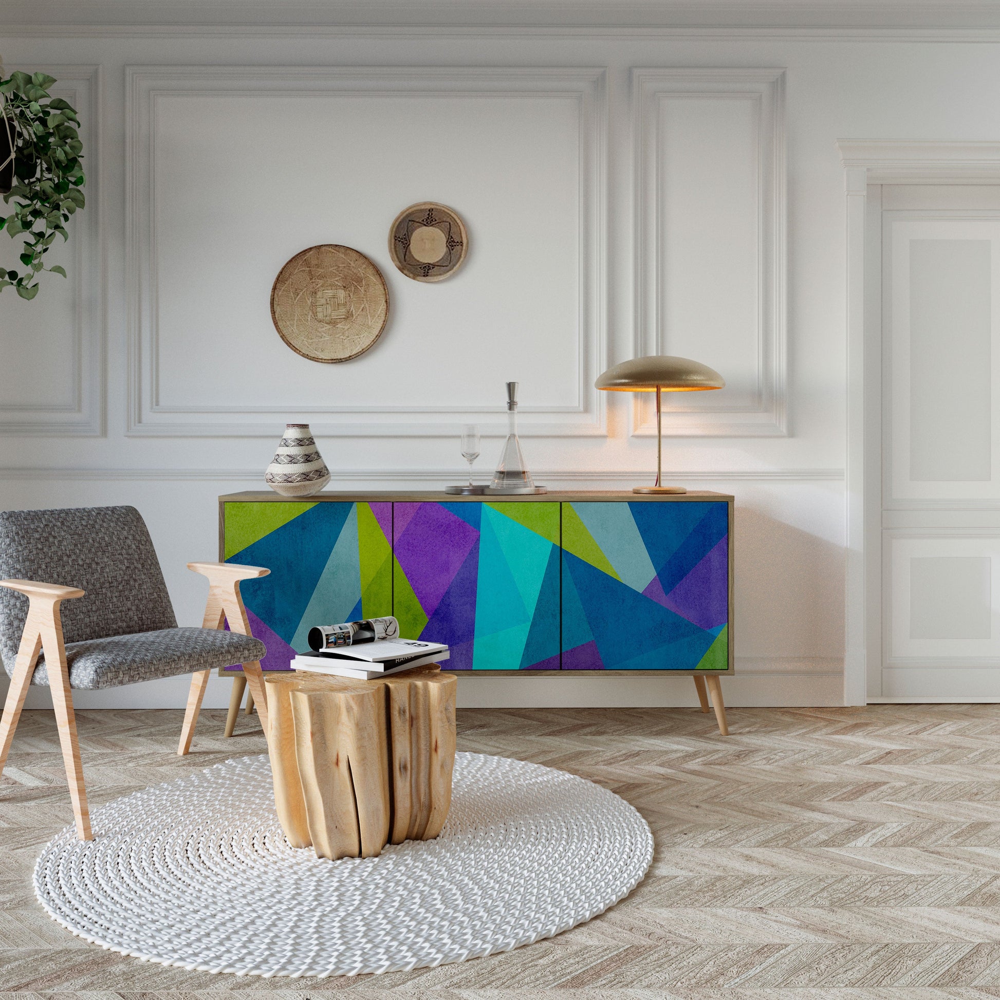 Buffet 3 portes effet chêne COLD SHOWCASE