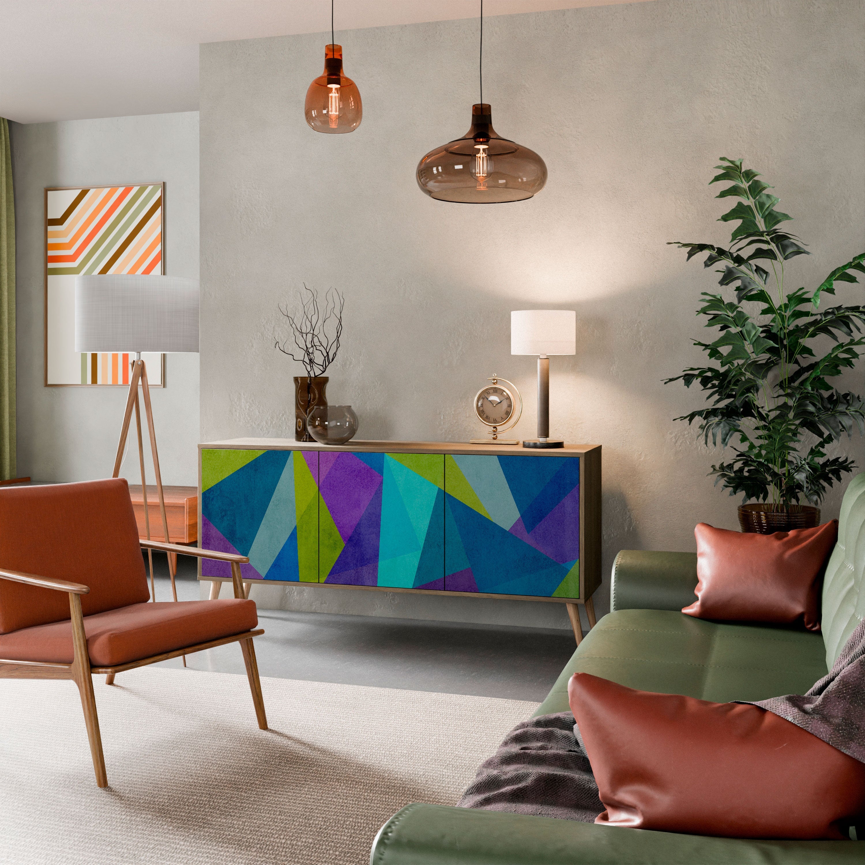 Buffet 3 portes effet chêne COLD SHOWCASE