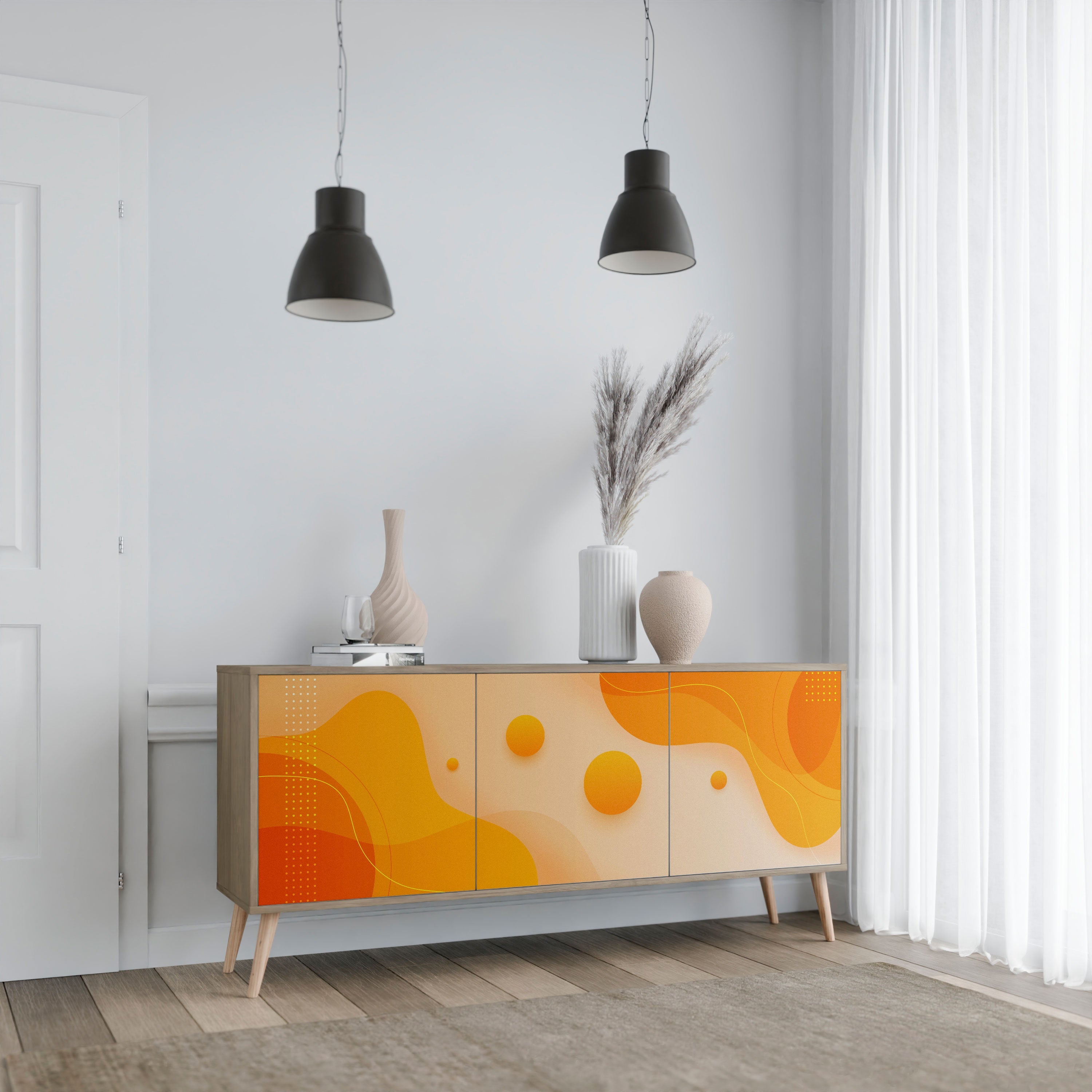 Buffet 3 portes effet chêne ORANGE ARRANGEMENT