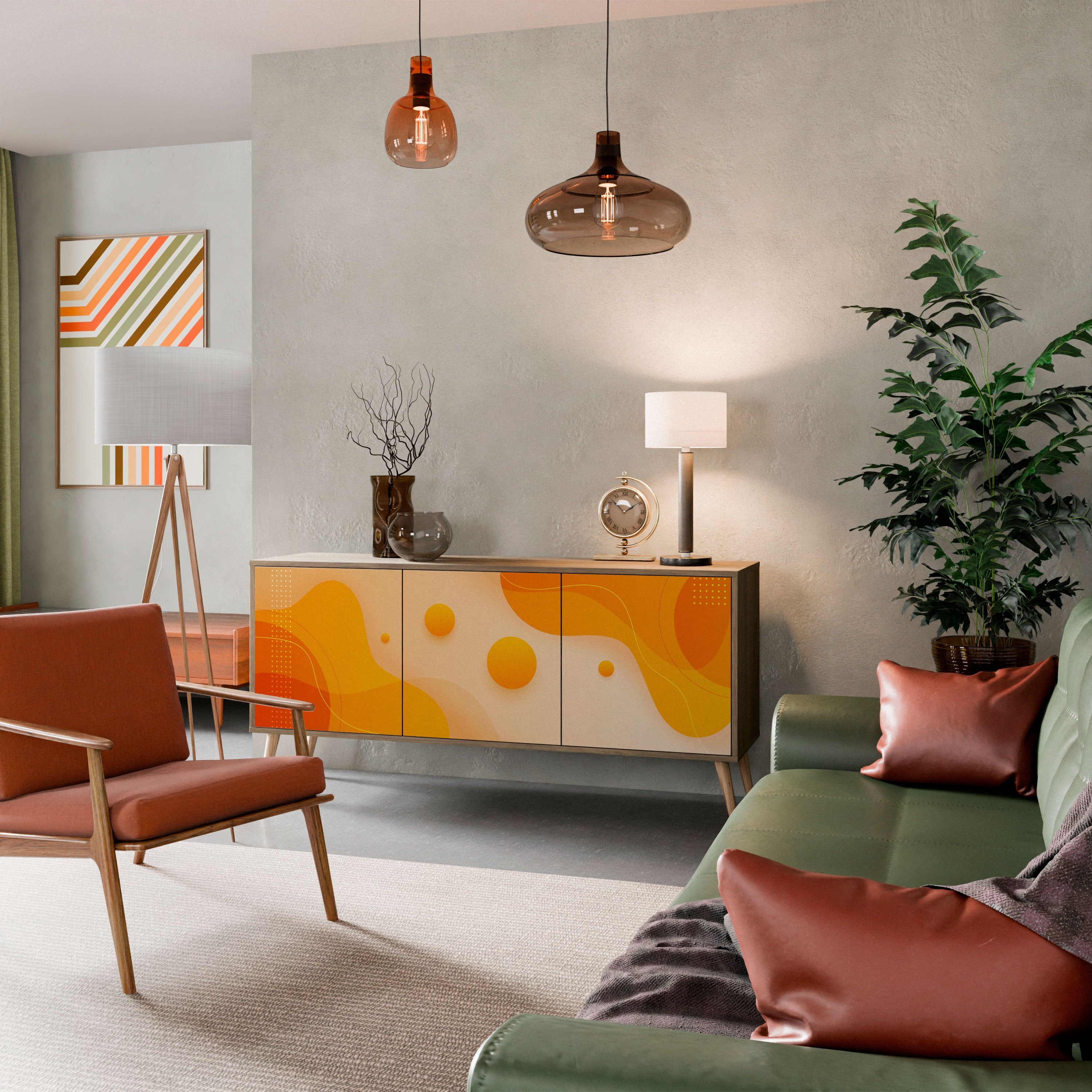 Buffet 3 portes effet chêne ORANGE ARRANGEMENT