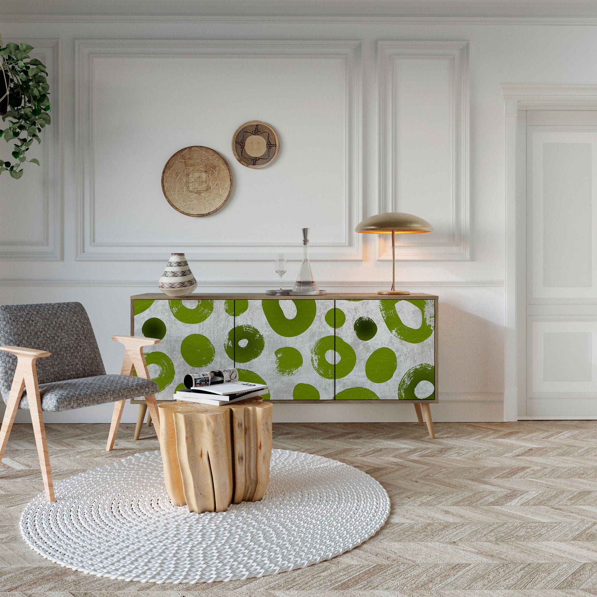 Buffet 3 portes GREEN RHAPSODY effet chêne