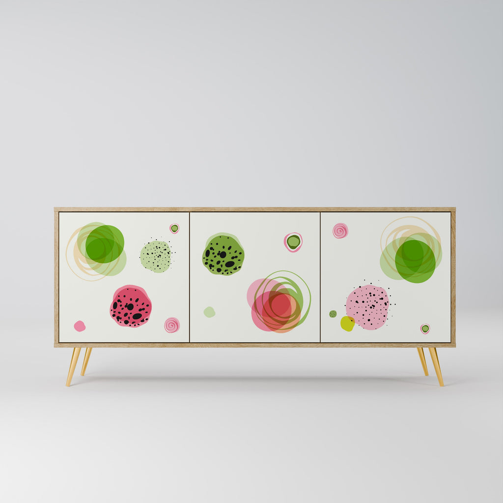 Buffet 3 portes COLORFUL COSMOS effet chêne