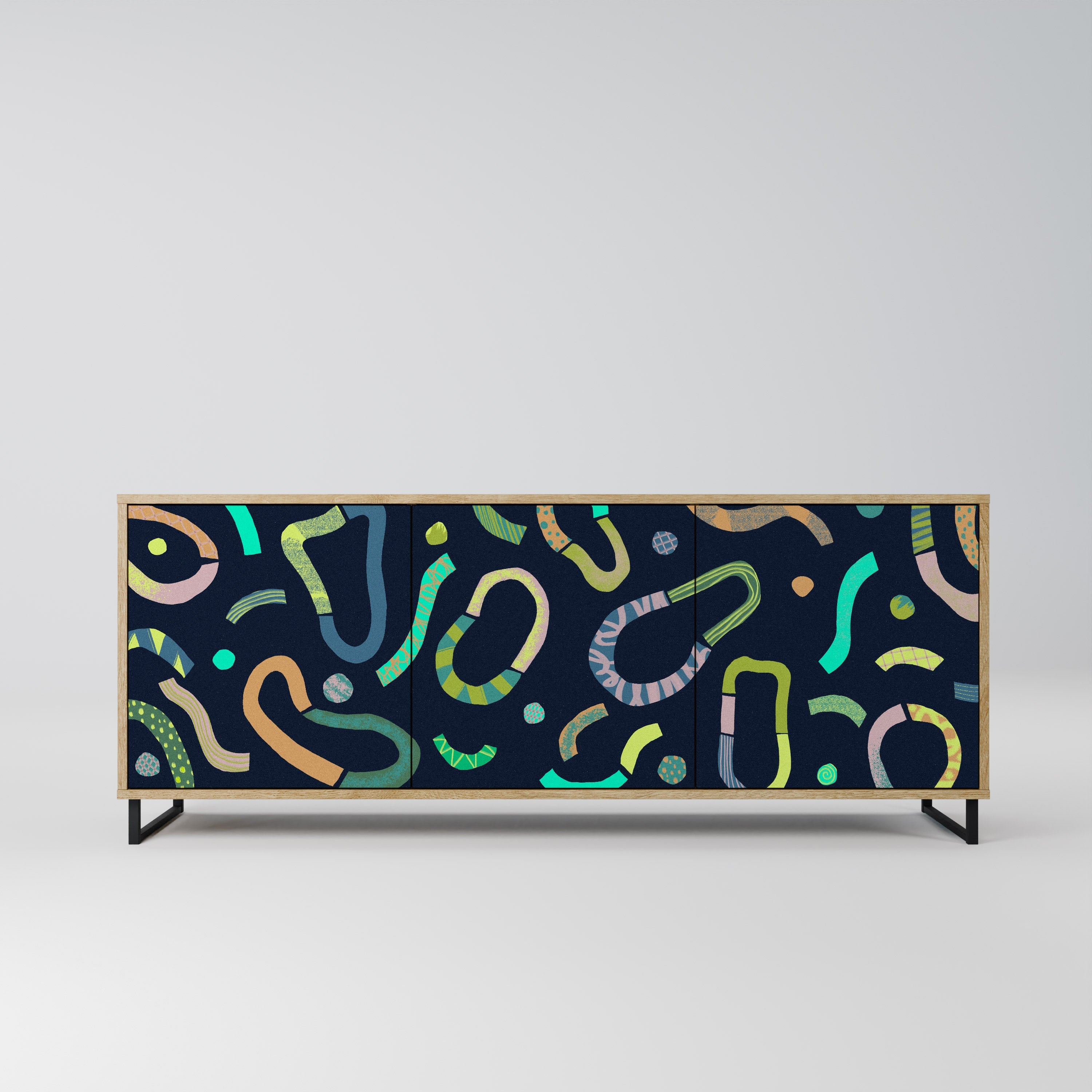 Buffet 3 portes effet chêne CONTRAST DANCE