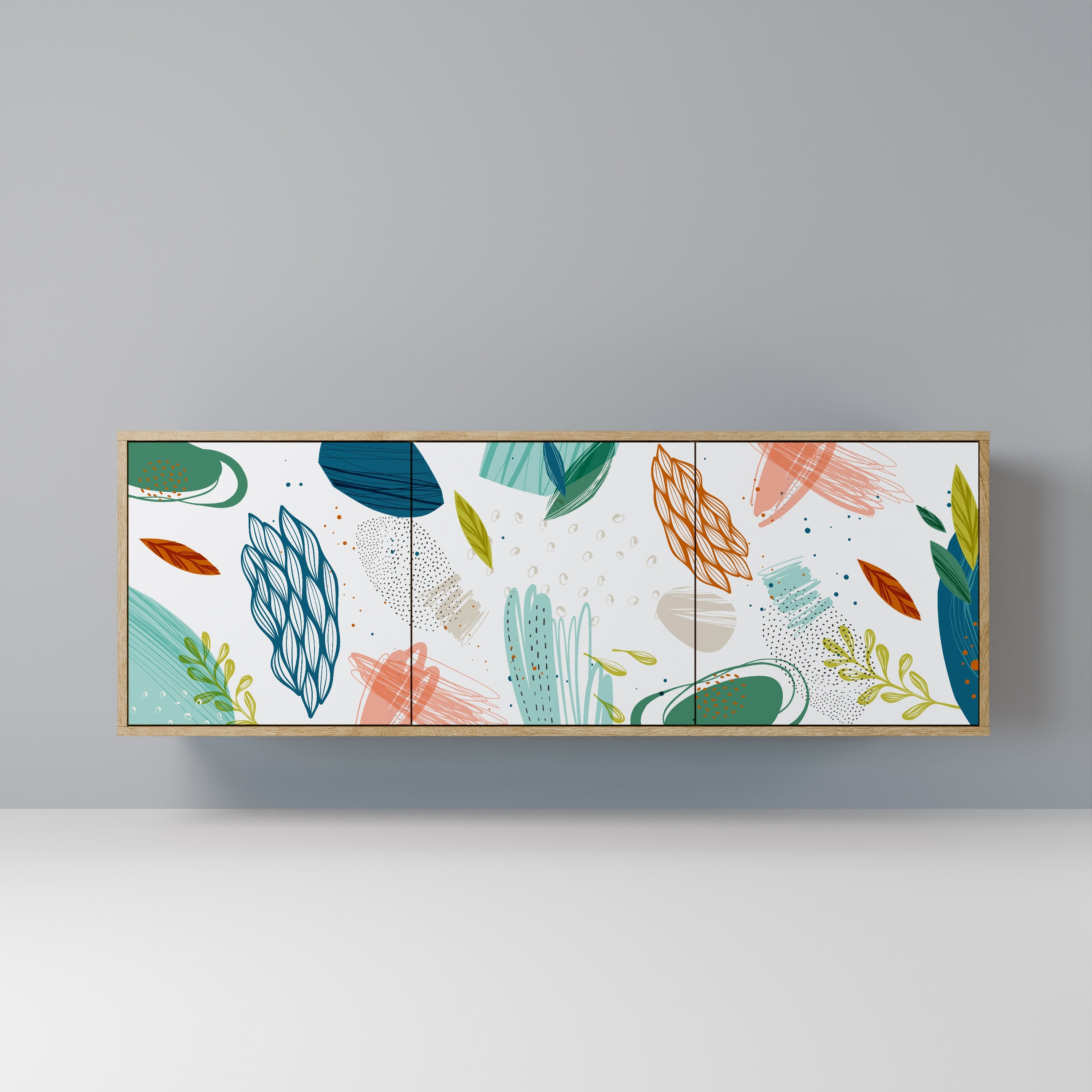 Buffet 3 portes BOTANICAL HURRICANE effet chêne