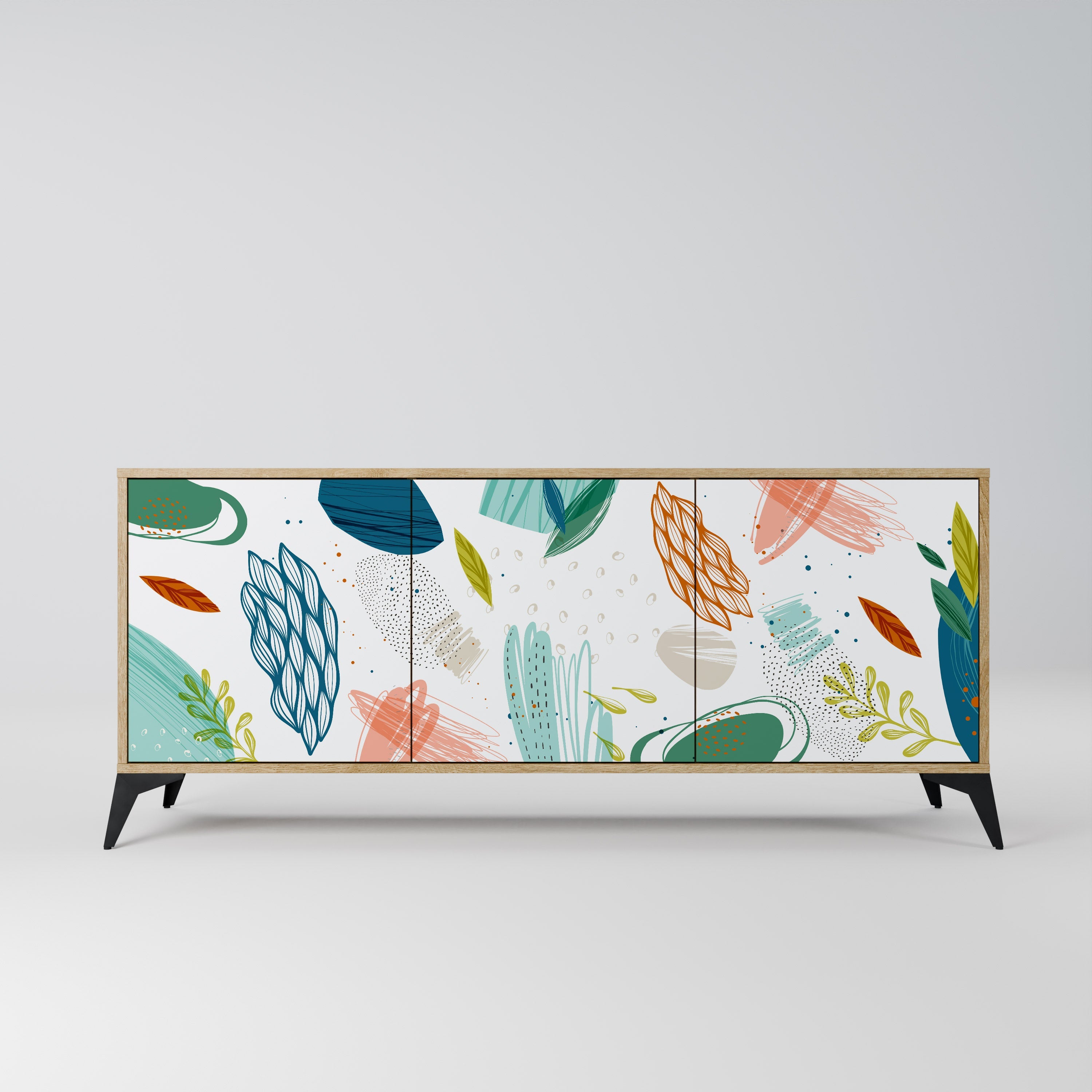 Buffet 3 portes BOTANICAL HURRICANE effet chêne