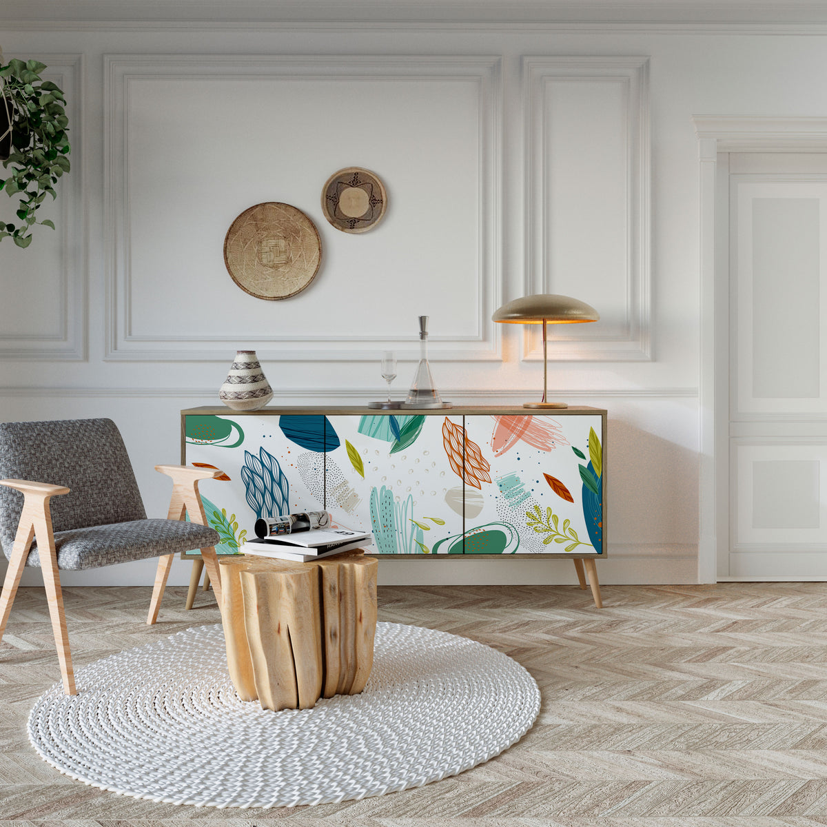 BOTANICAL HURRICANE 3-Door Sideboard