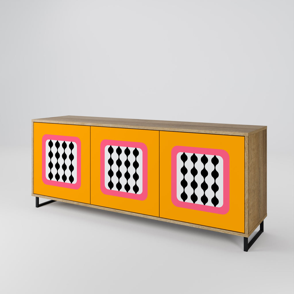 TEARS IN HEAVEN 3-Door Sideboard in Oak Effect
