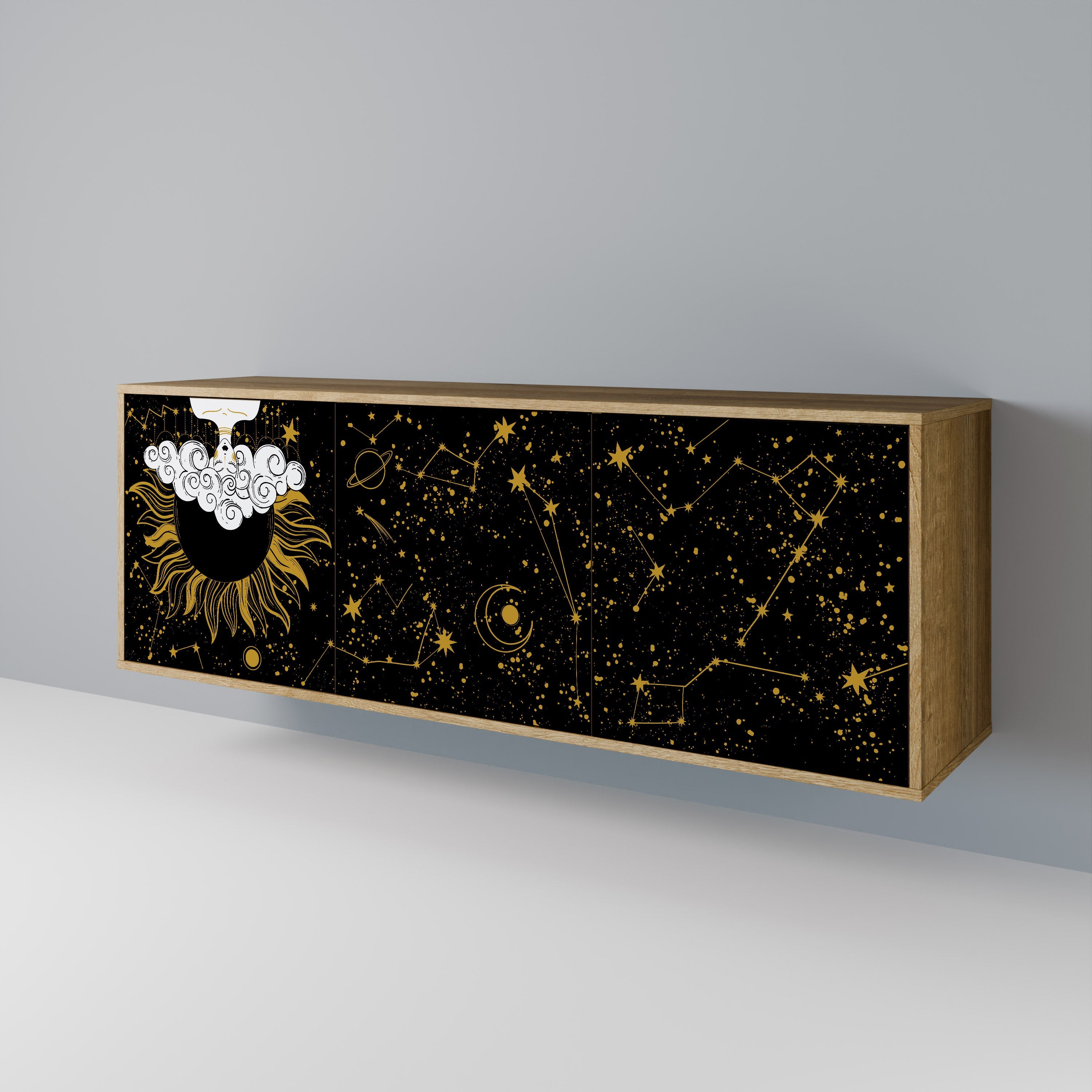 Buffet 3 portes effet chêne STELLAR CONSTELLATIONS