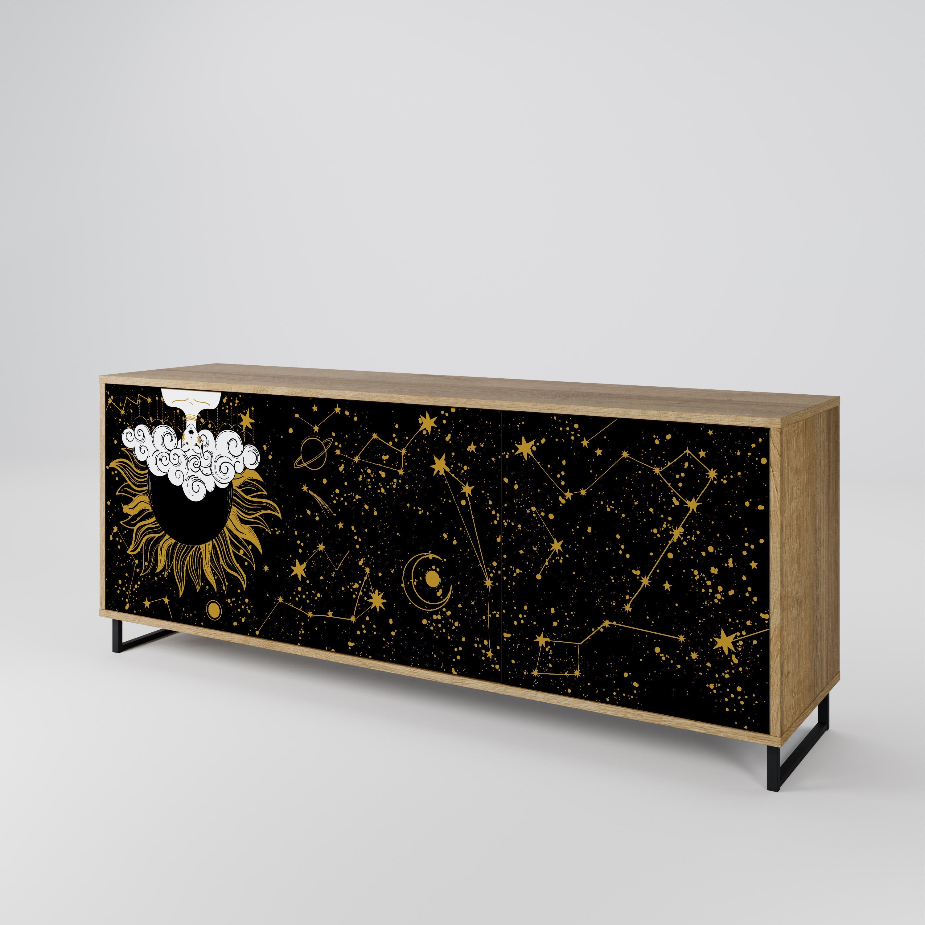 Buffet 3 portes effet chêne STELLAR CONSTELLATIONS