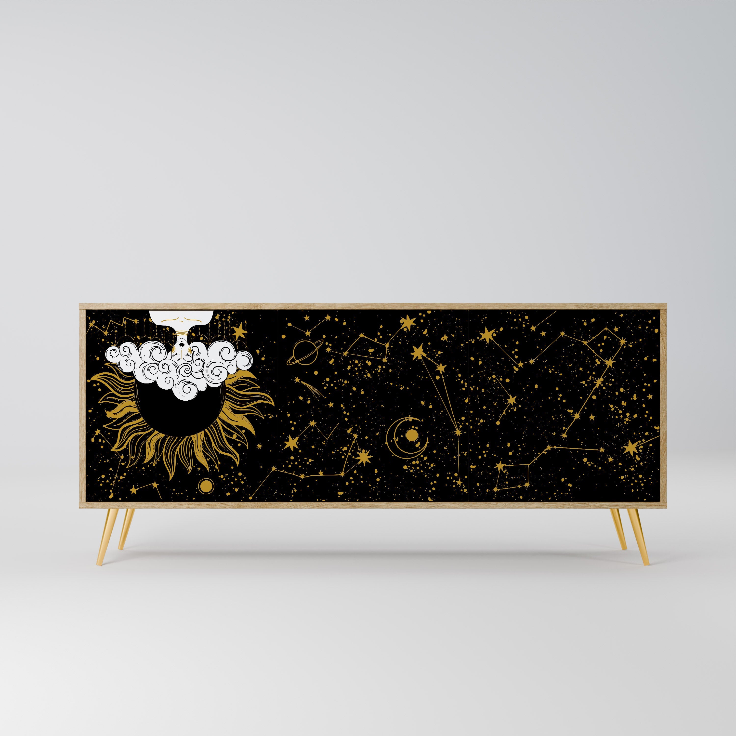 Buffet 3 portes effet chêne STELLAR CONSTELLATIONS