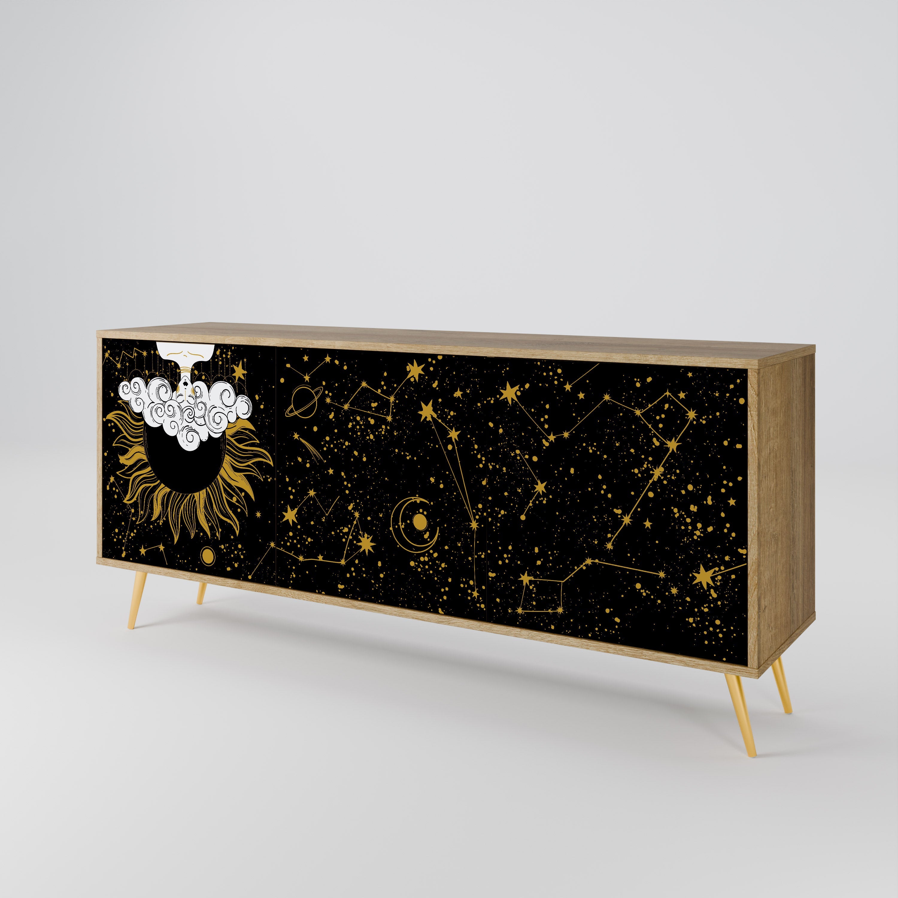 Buffet 3 portes effet chêne STELLAR CONSTELLATIONS