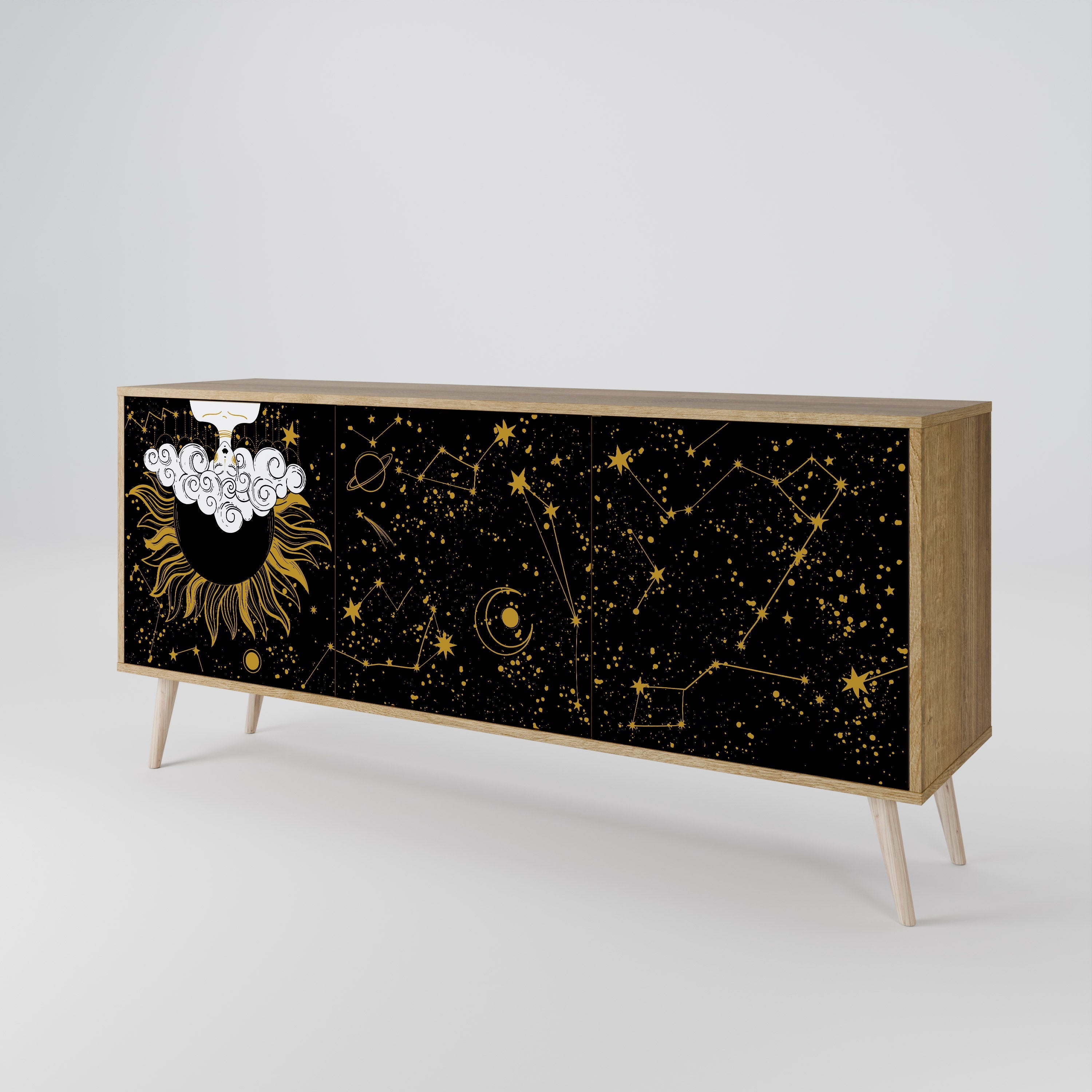 Buffet 3 portes effet chêne STELLAR CONSTELLATIONS