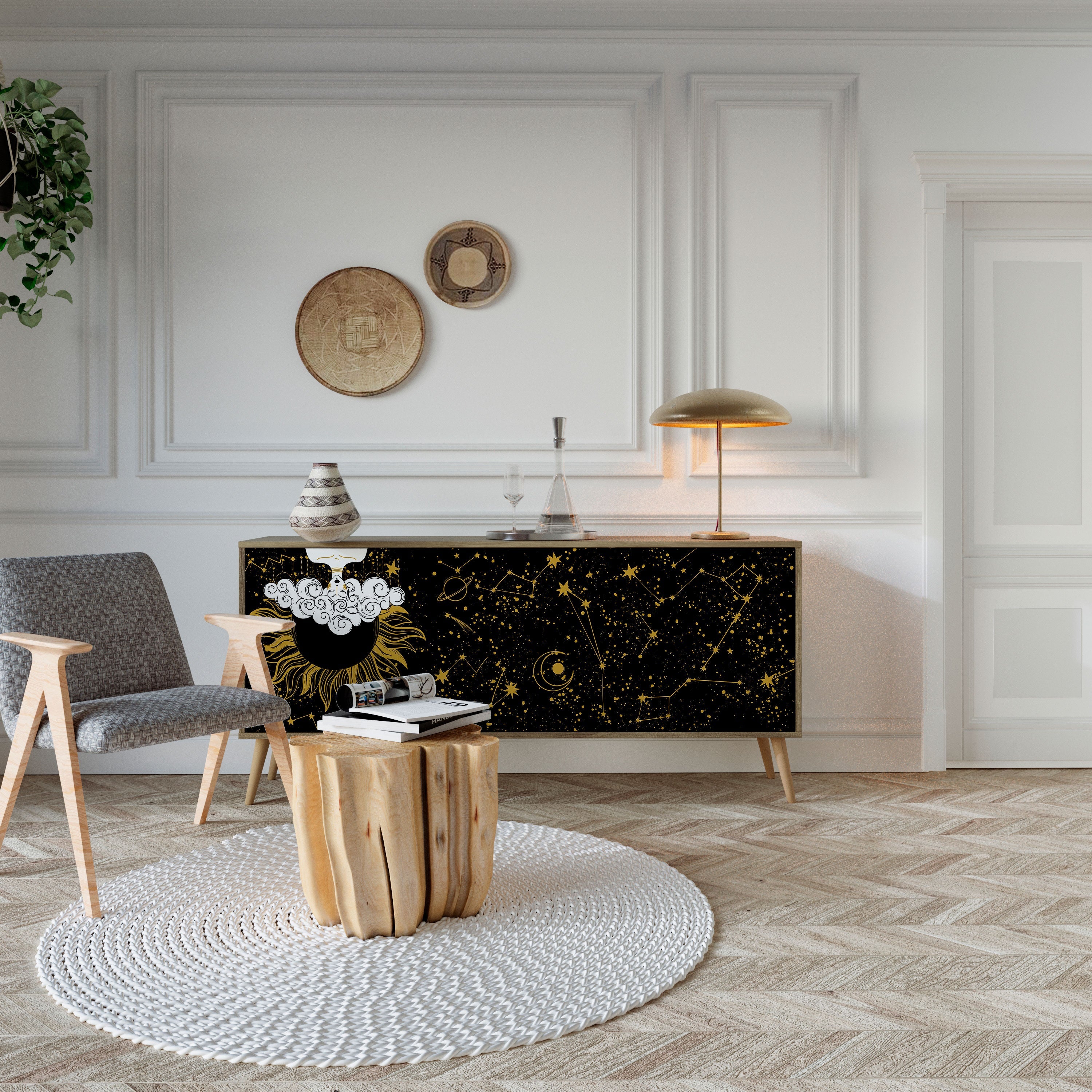 Buffet 3 portes effet chêne STELLAR CONSTELLATIONS