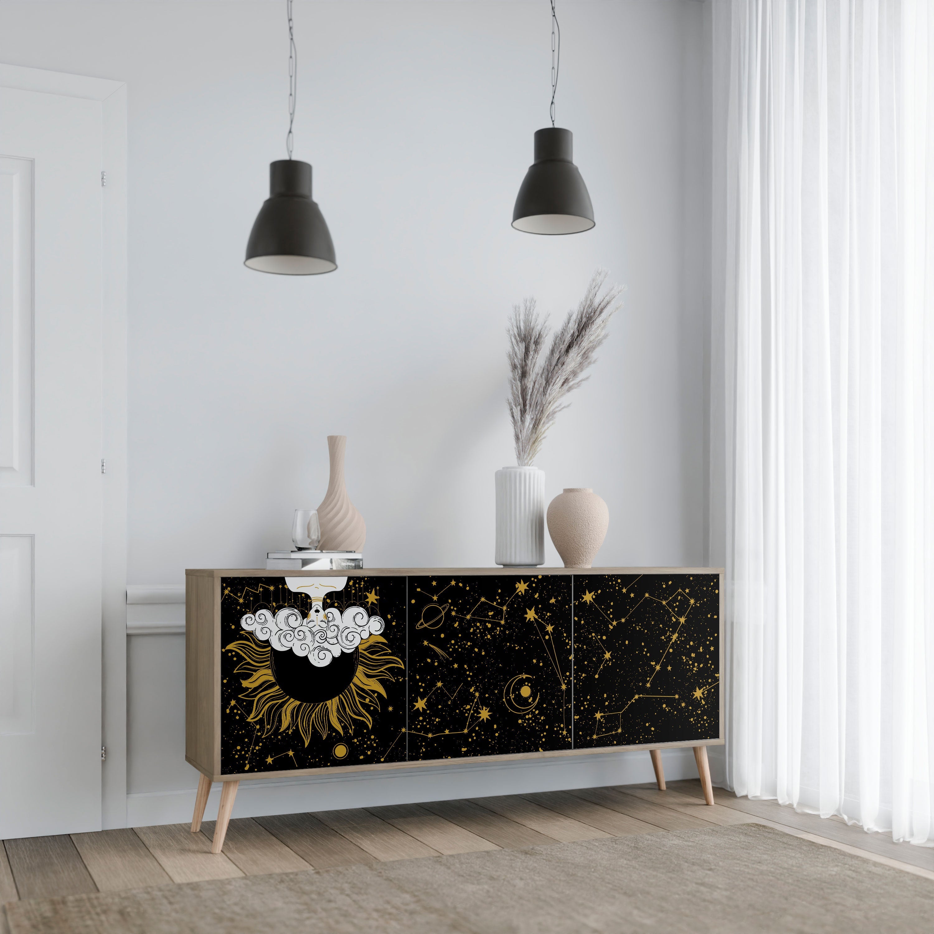Buffet 3 portes effet chêne STELLAR CONSTELLATIONS