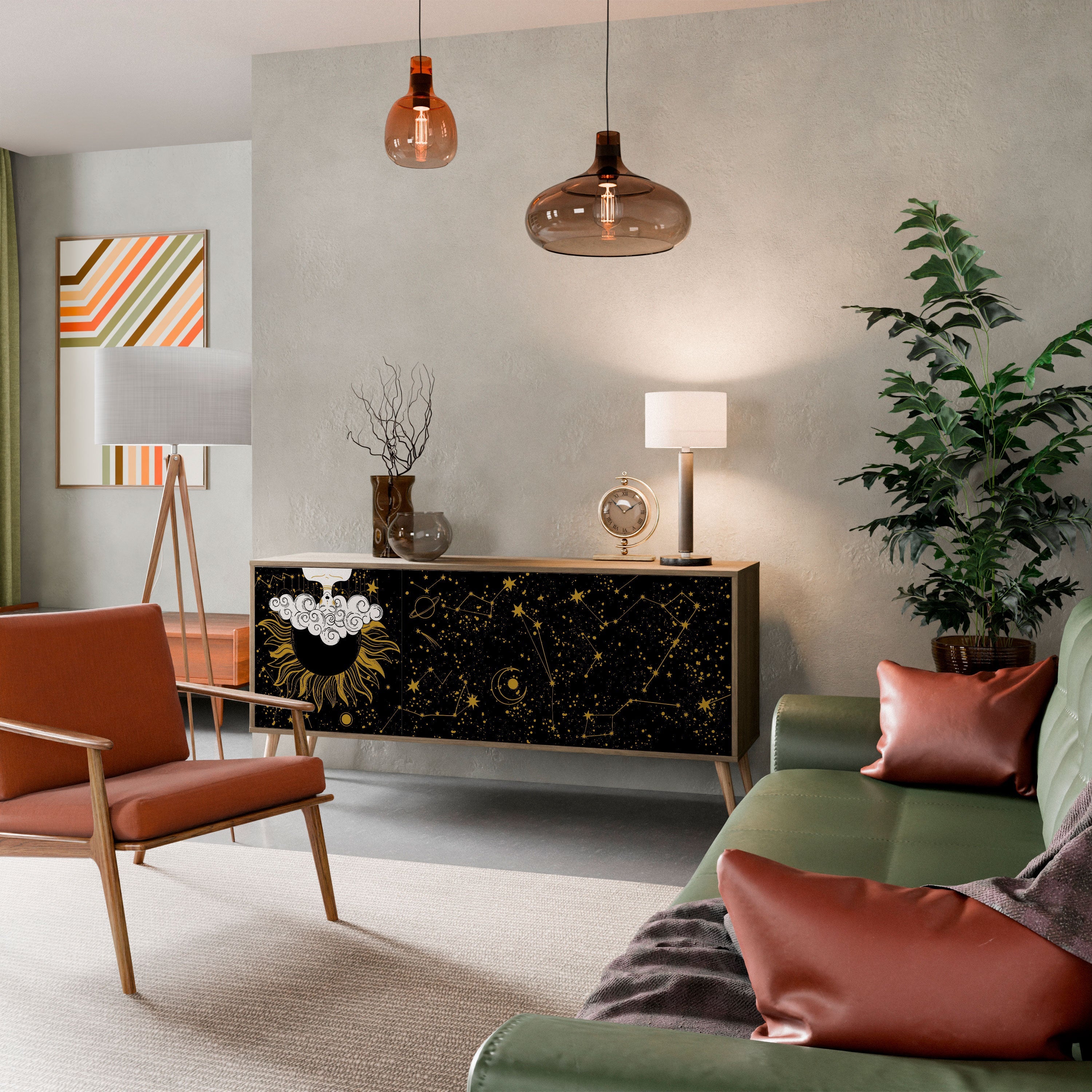 Buffet 3 portes effet chêne STELLAR CONSTELLATIONS