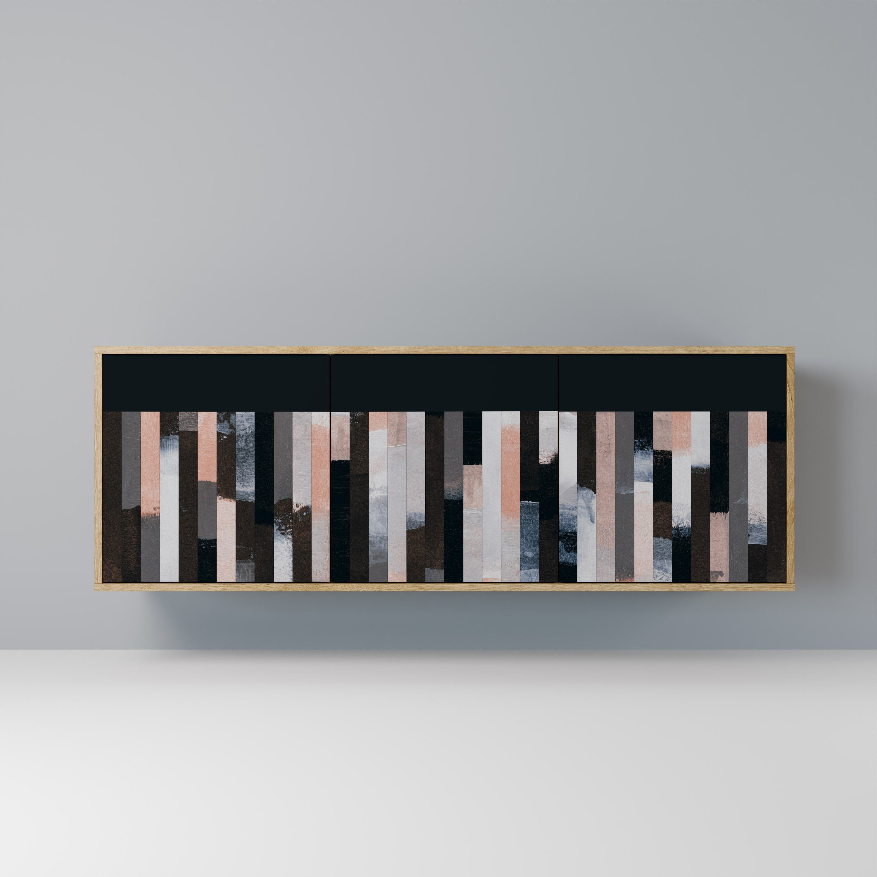 Buffet 3 portes effet chêne COLLAGE DE RECTANGLES