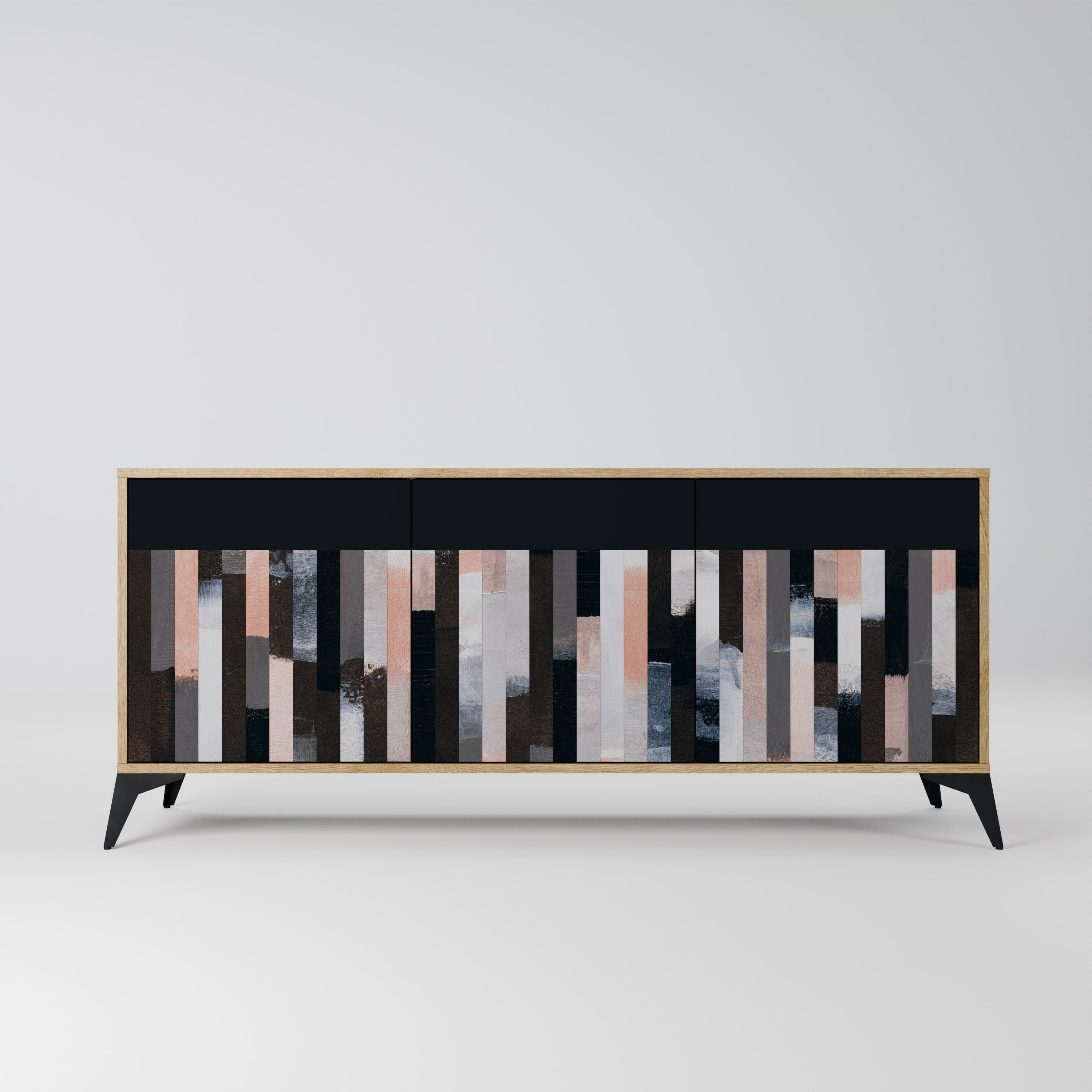 Buffet 3 portes effet chêne COLLAGE DE RECTANGLES