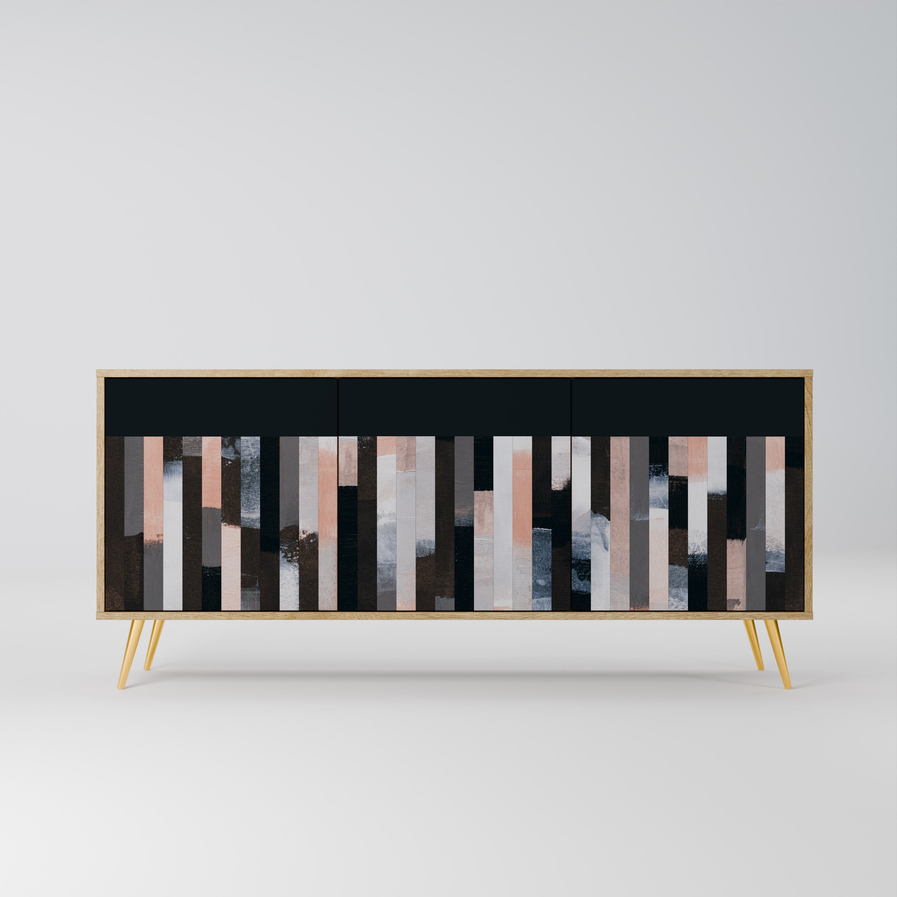 Buffet 3 portes effet chêne COLLAGE DE RECTANGLES