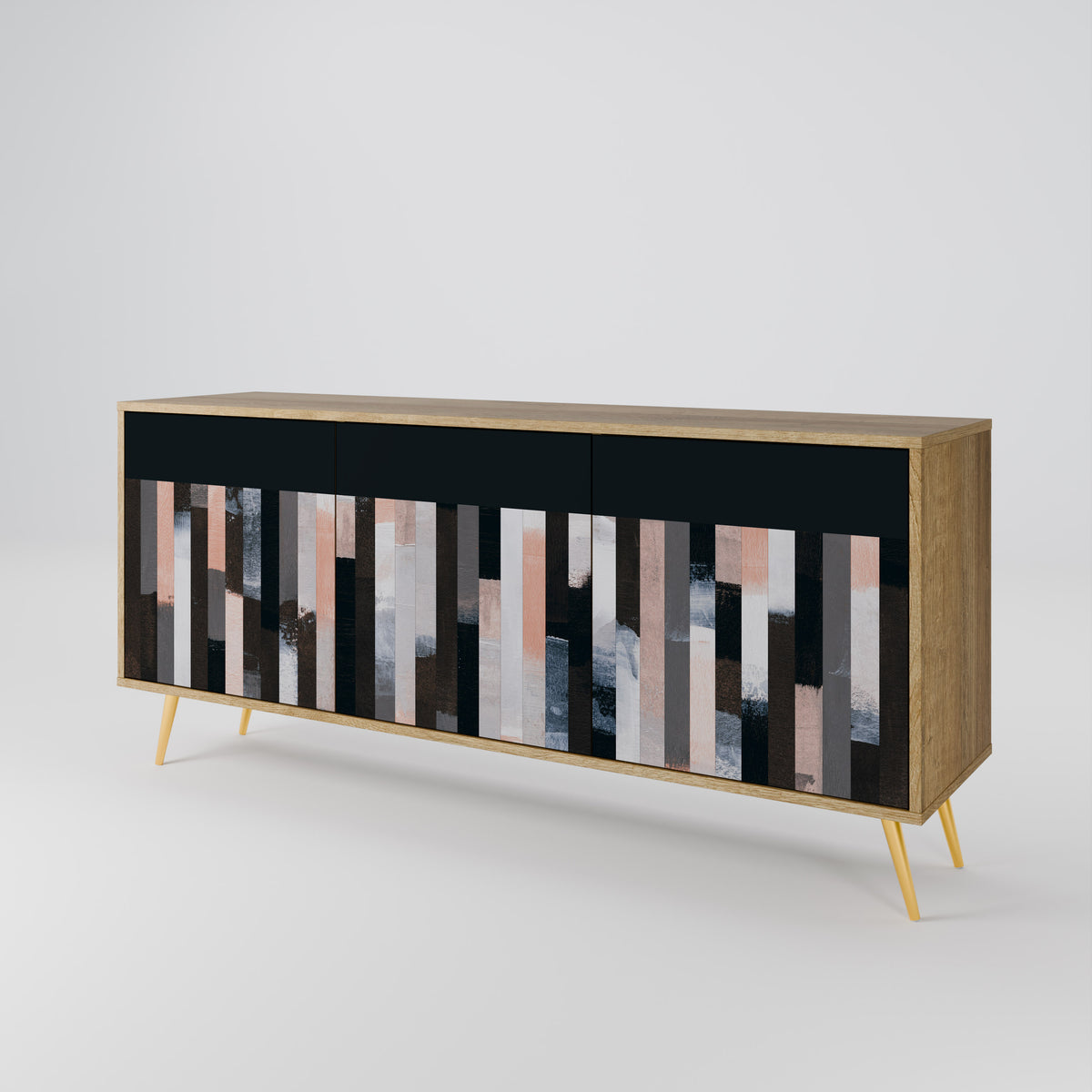COLLAGE OF RECTANGLES 3-Door Sideboard