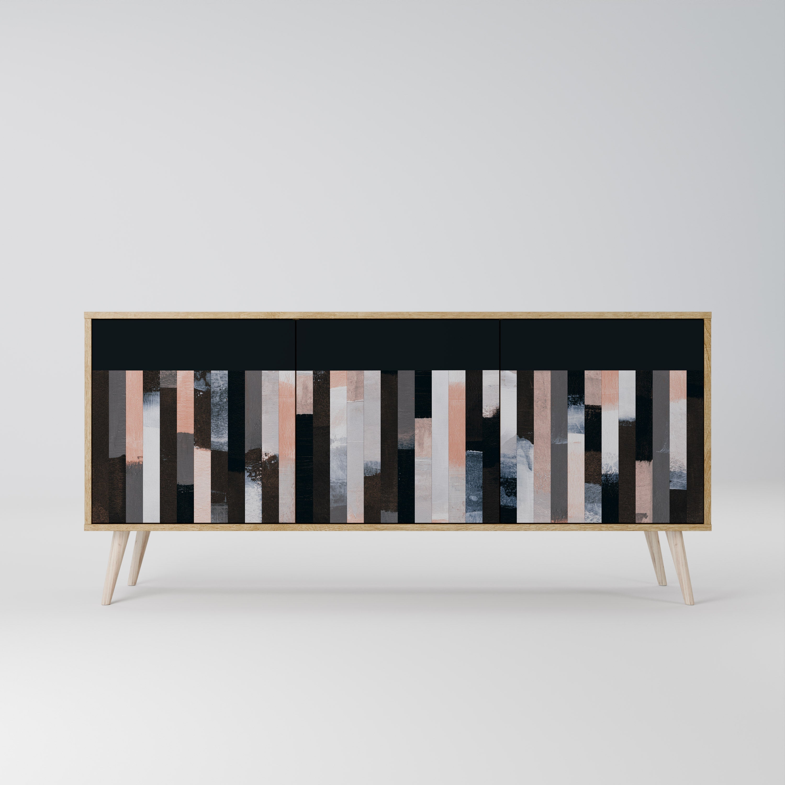 Buffet 3 portes effet chêne COLLAGE DE RECTANGLES