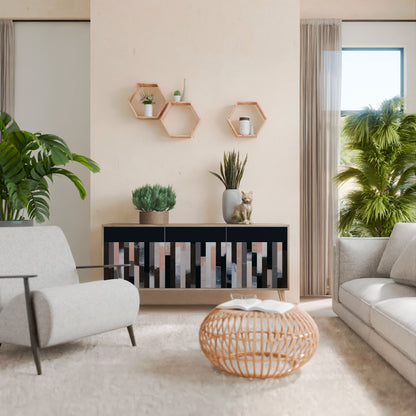 COLLAGE OF RECTANGLES 3-Door Sideboard