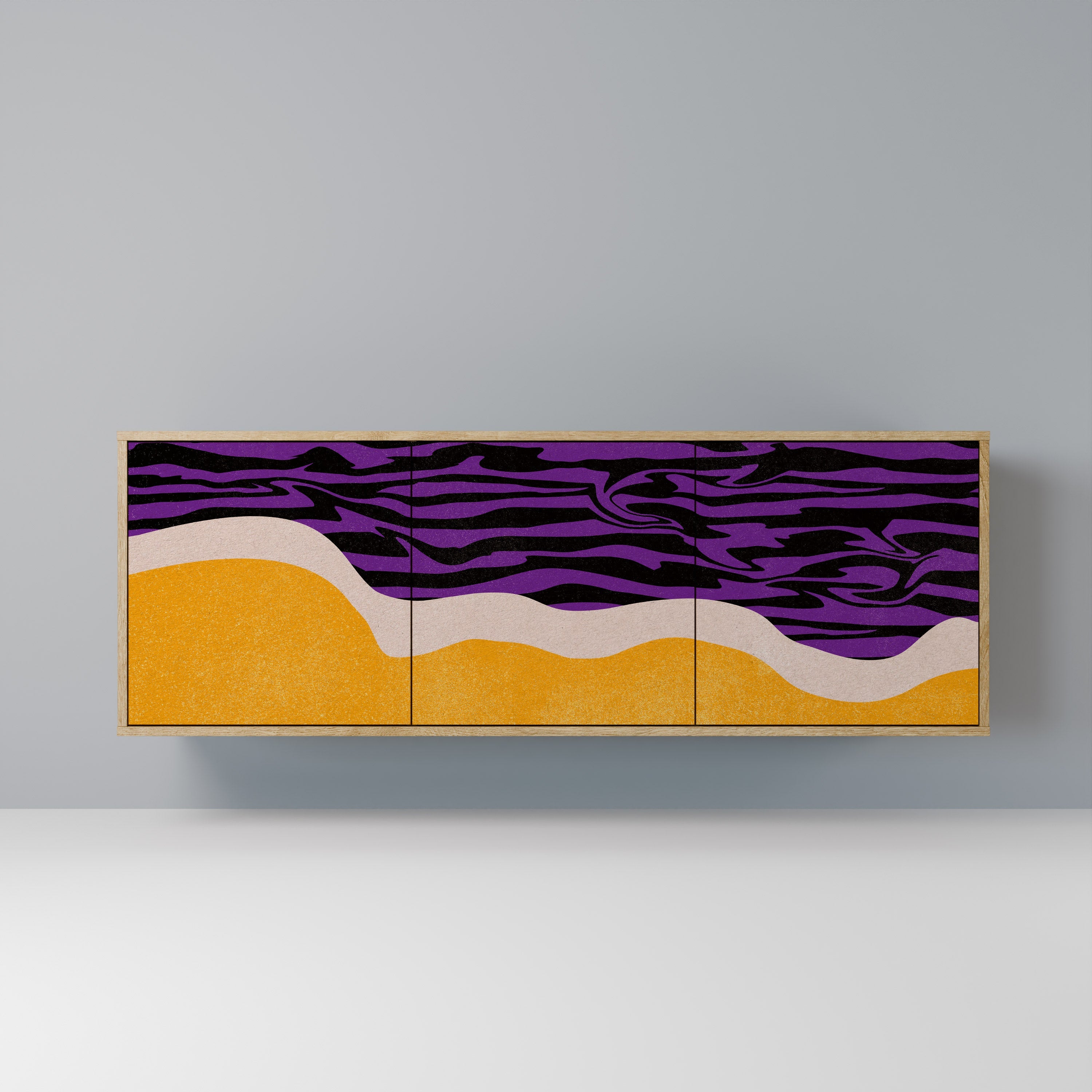 Buffet 3 portes INDEPENDENT BORDER effet chêne