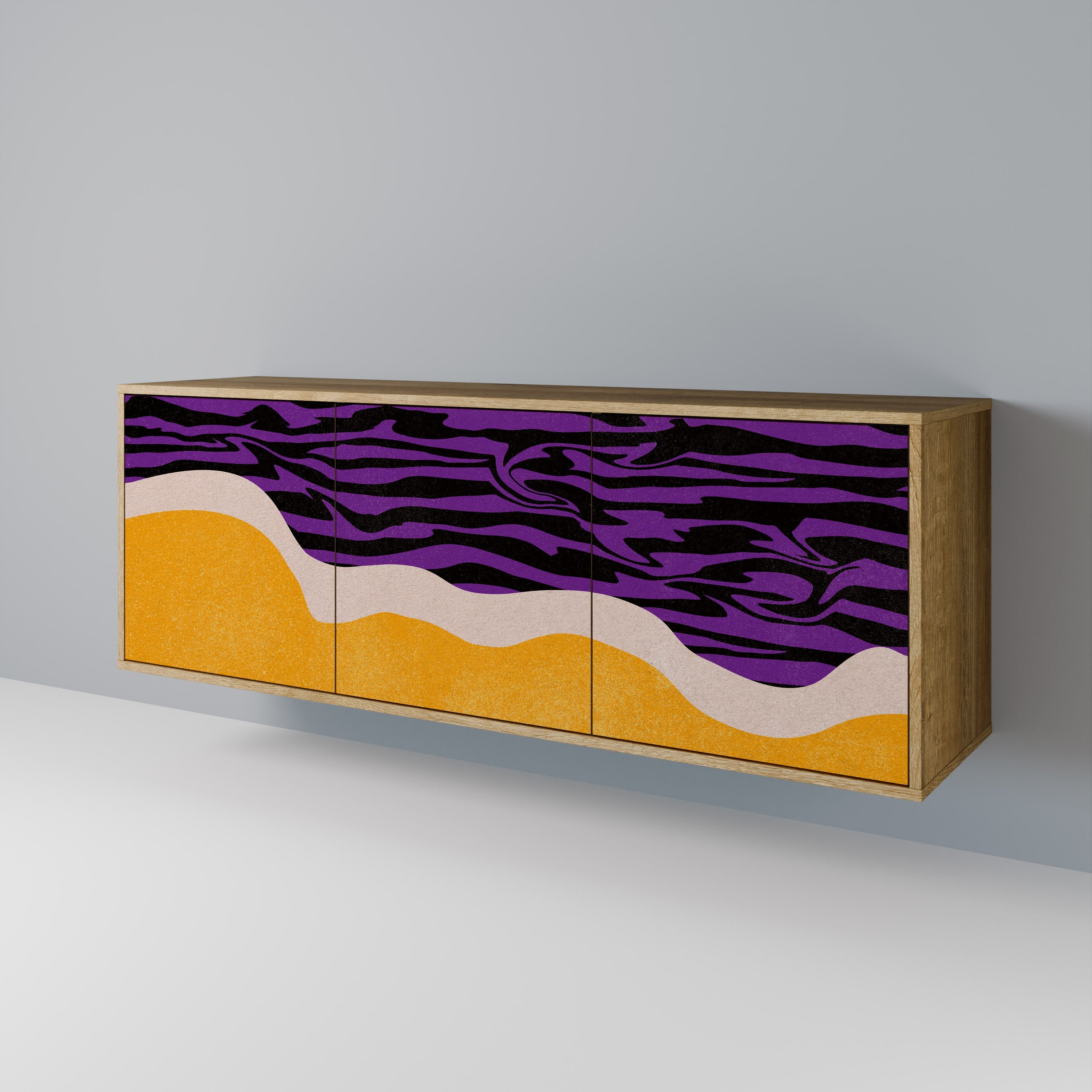 Buffet 3 portes INDEPENDENT BORDER effet chêne