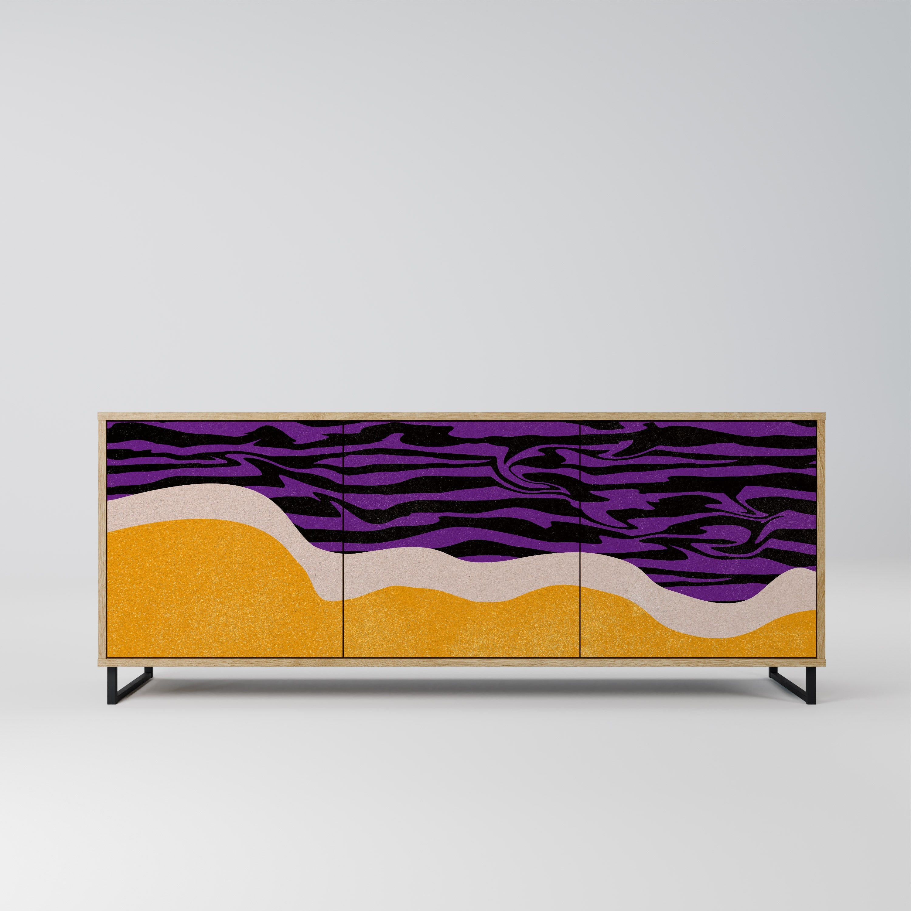 Buffet 3 portes INDEPENDENT BORDER effet chêne