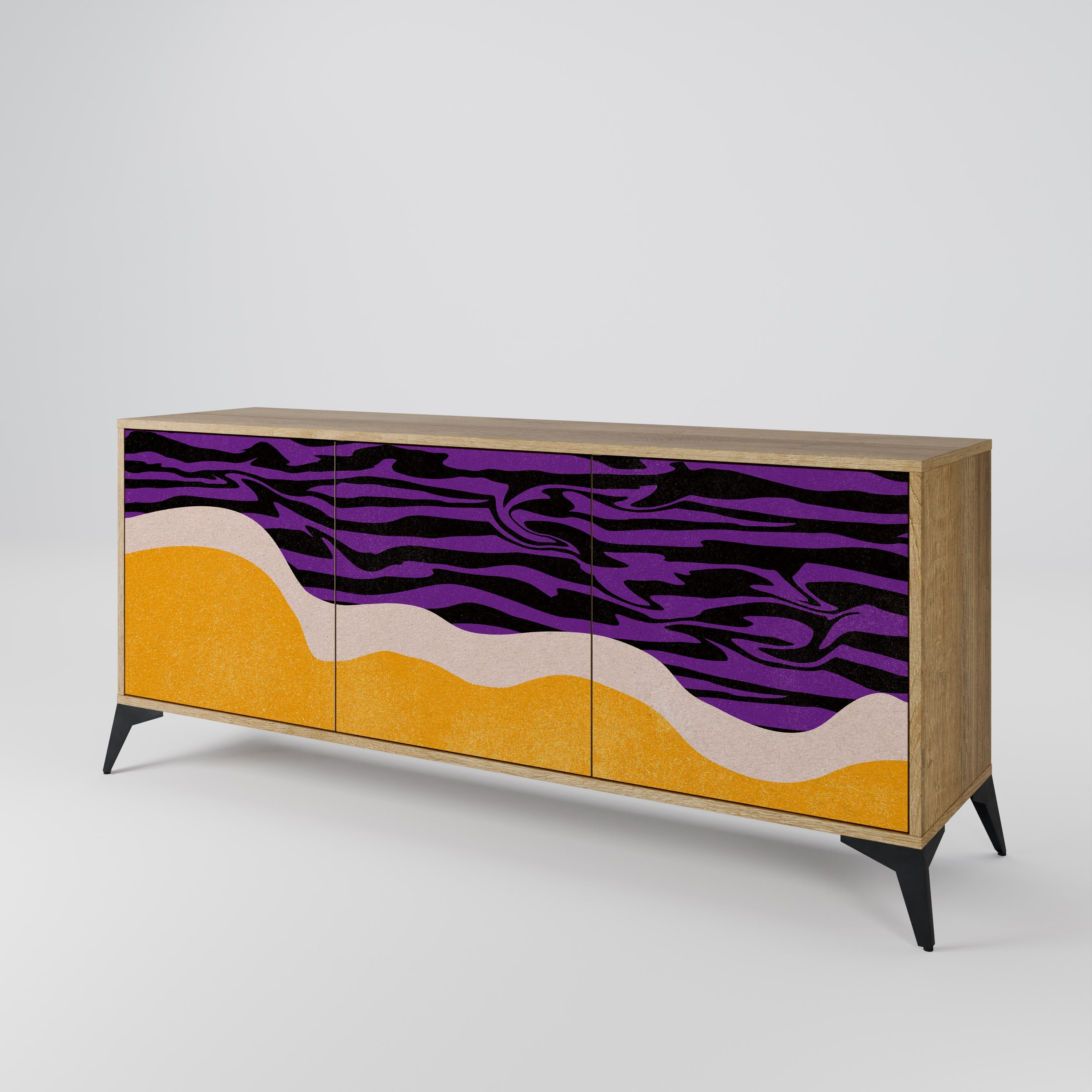 Buffet 3 portes INDEPENDENT BORDER effet chêne