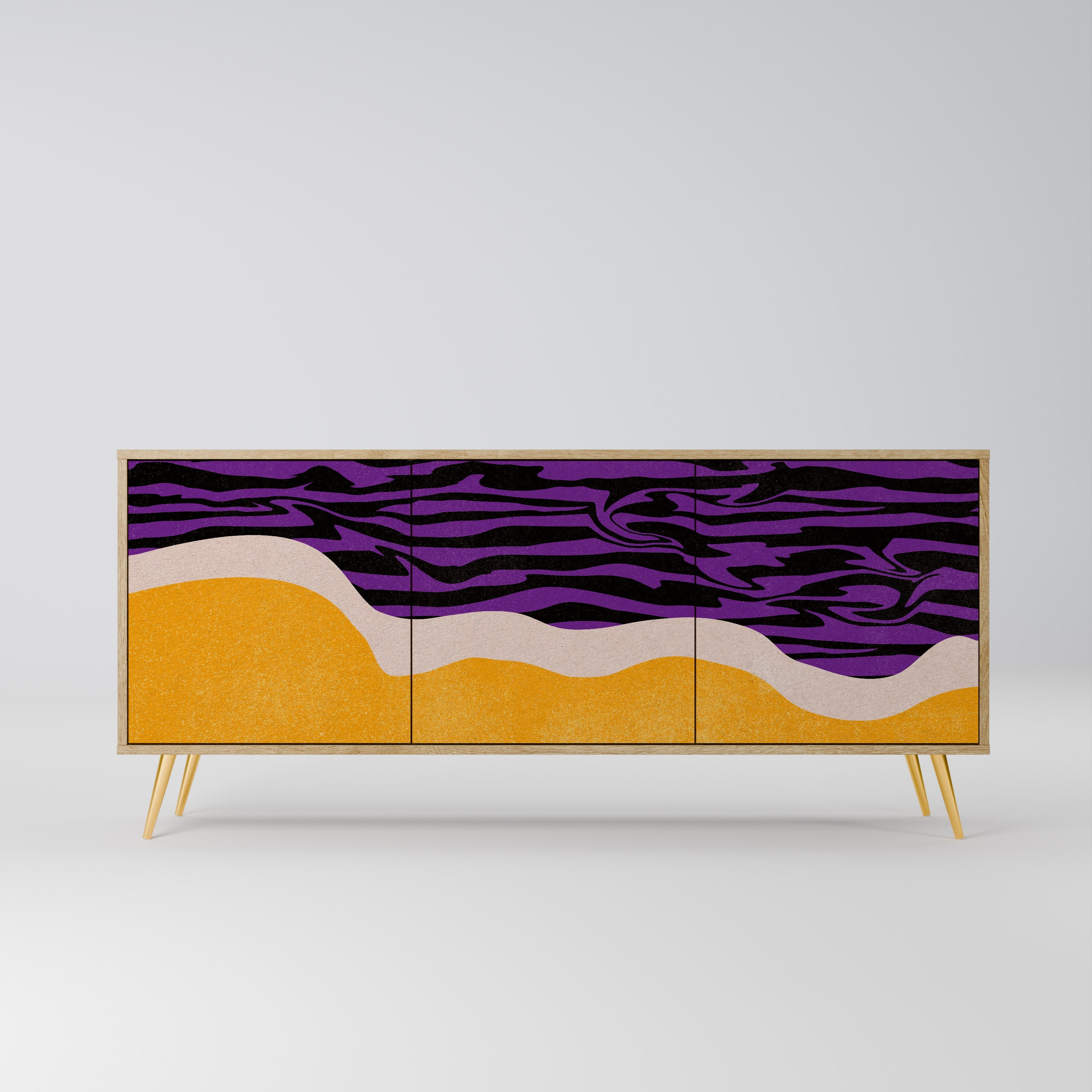 Buffet 3 portes INDEPENDENT BORDER effet chêne