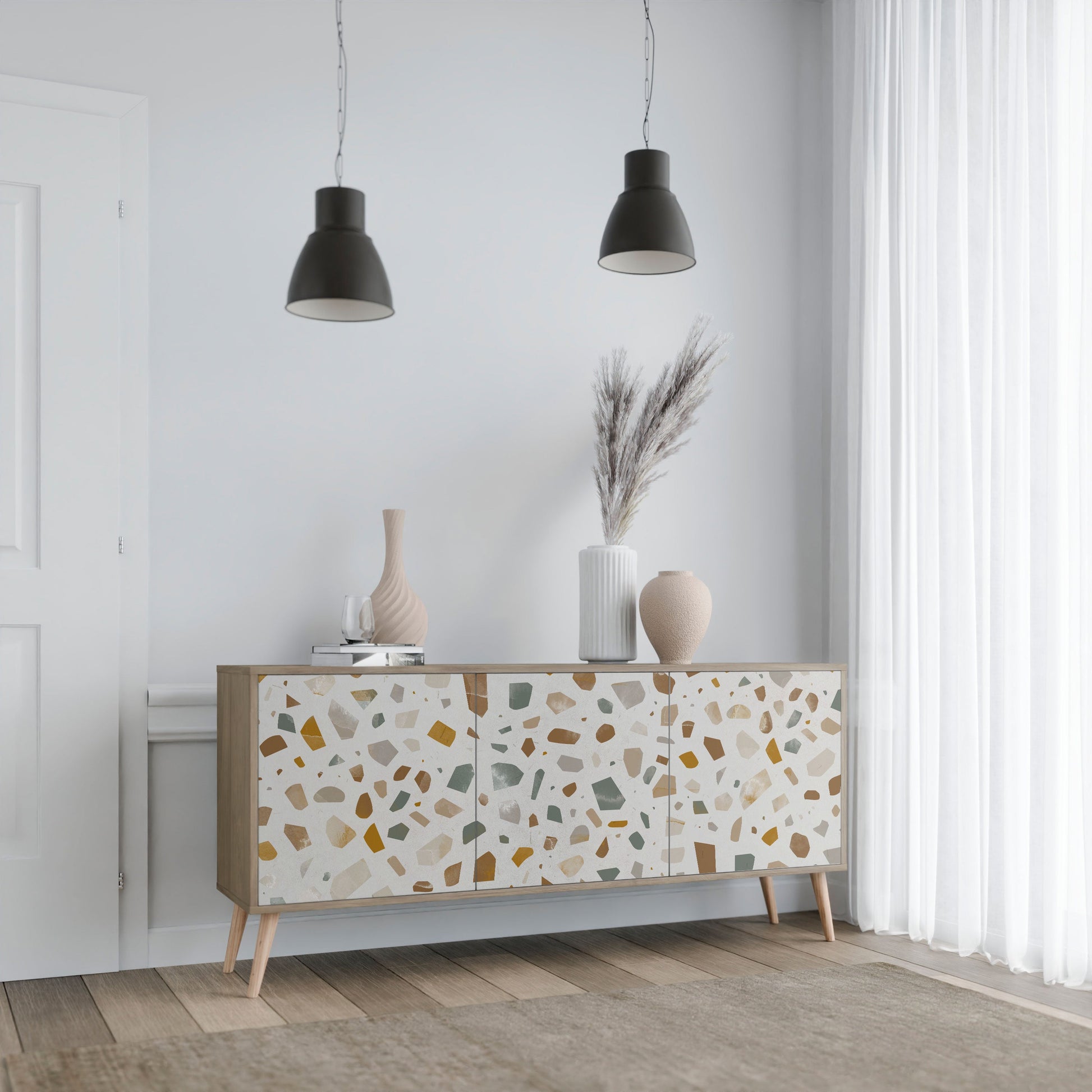 Buffet 3 portes effet chêne PIECES OF TOMORROW