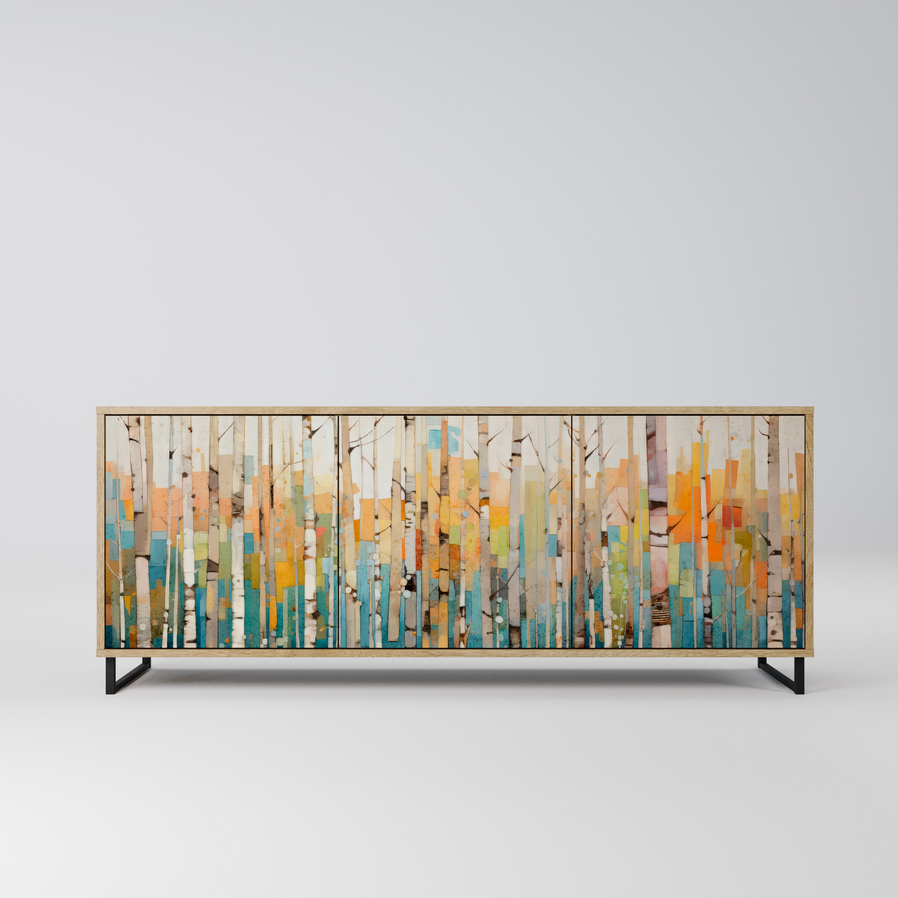 Buffet 3 portes BIRCH KALEIDOSCOPE effet chêne