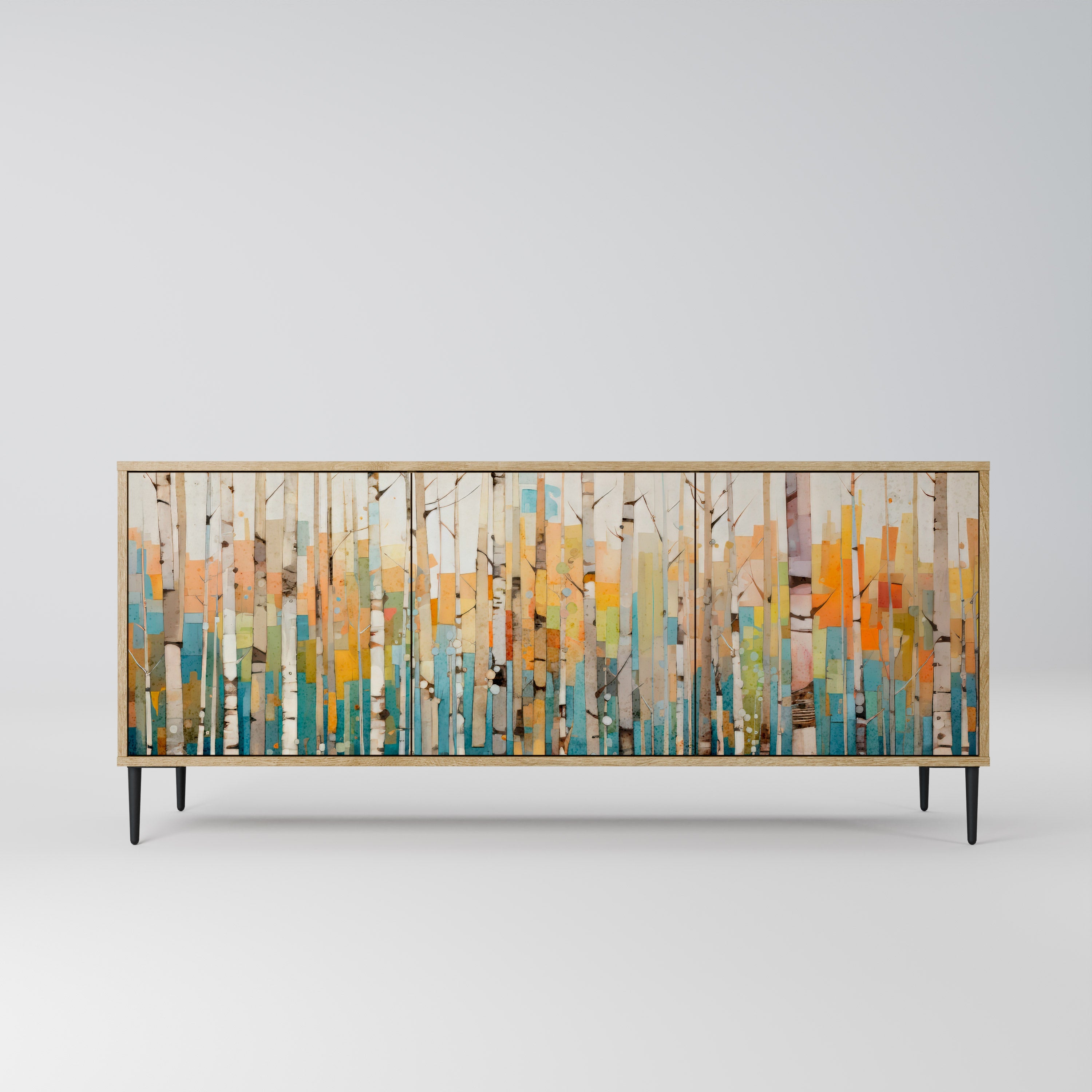 Buffet 3 portes BIRCH KALEIDOSCOPE effet chêne