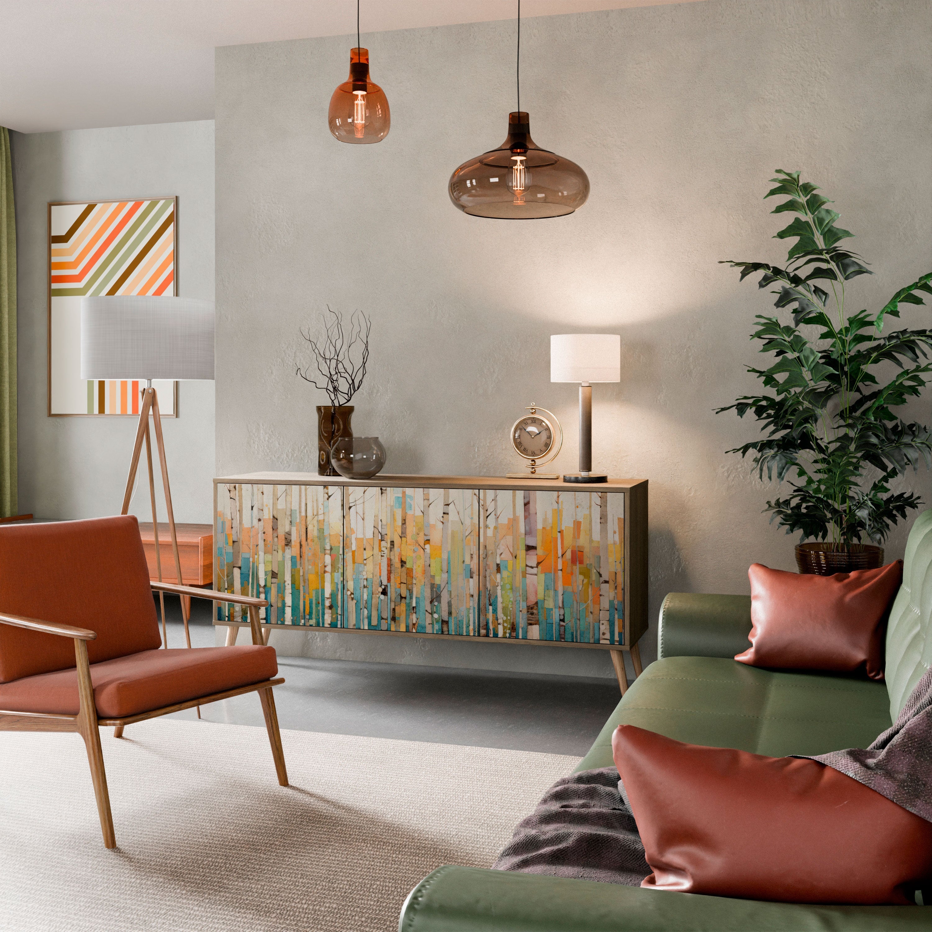 Buffet 3 portes BIRCH KALEIDOSCOPE effet chêne