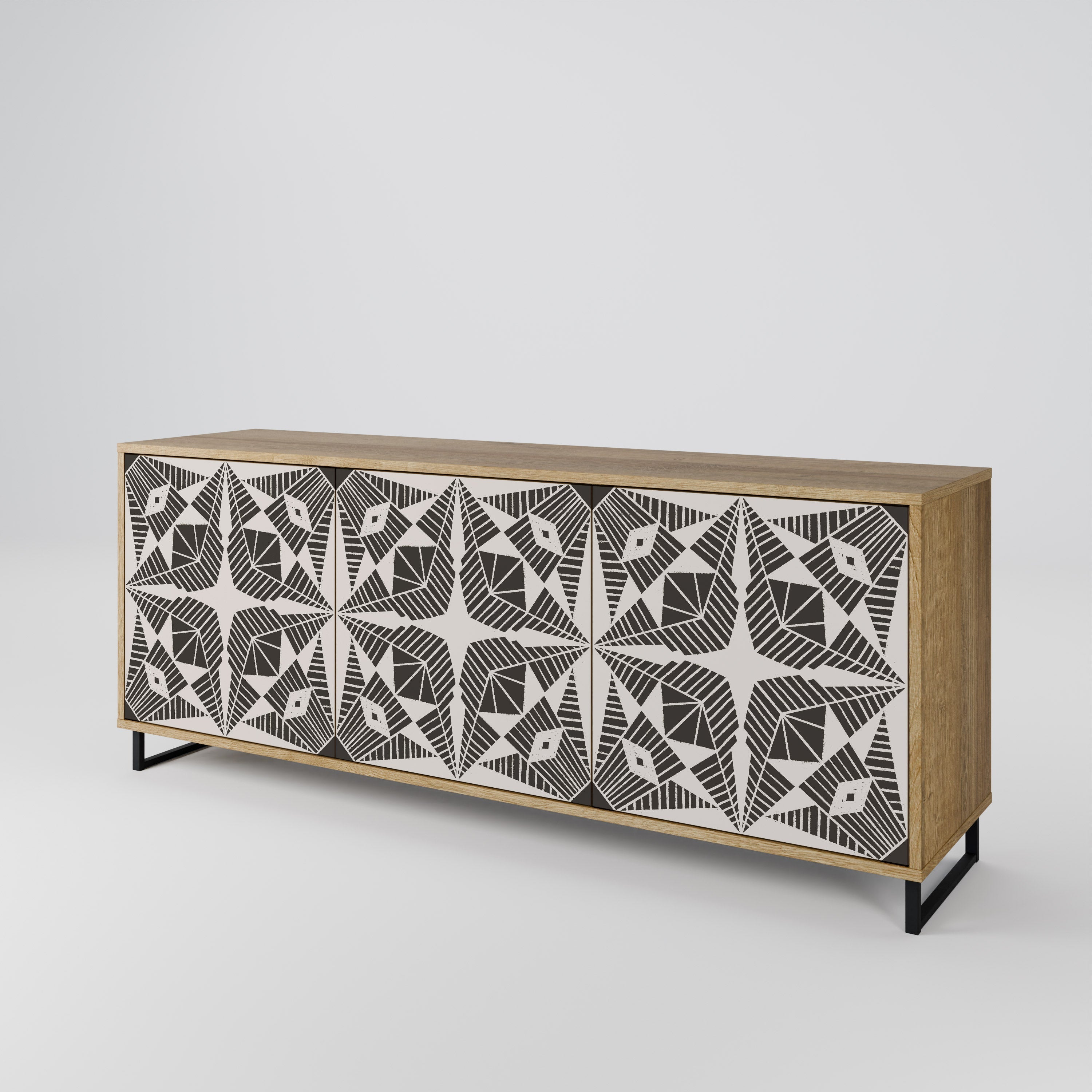 Buffet 3 portes MONOCHROME NEXUS effet chêne