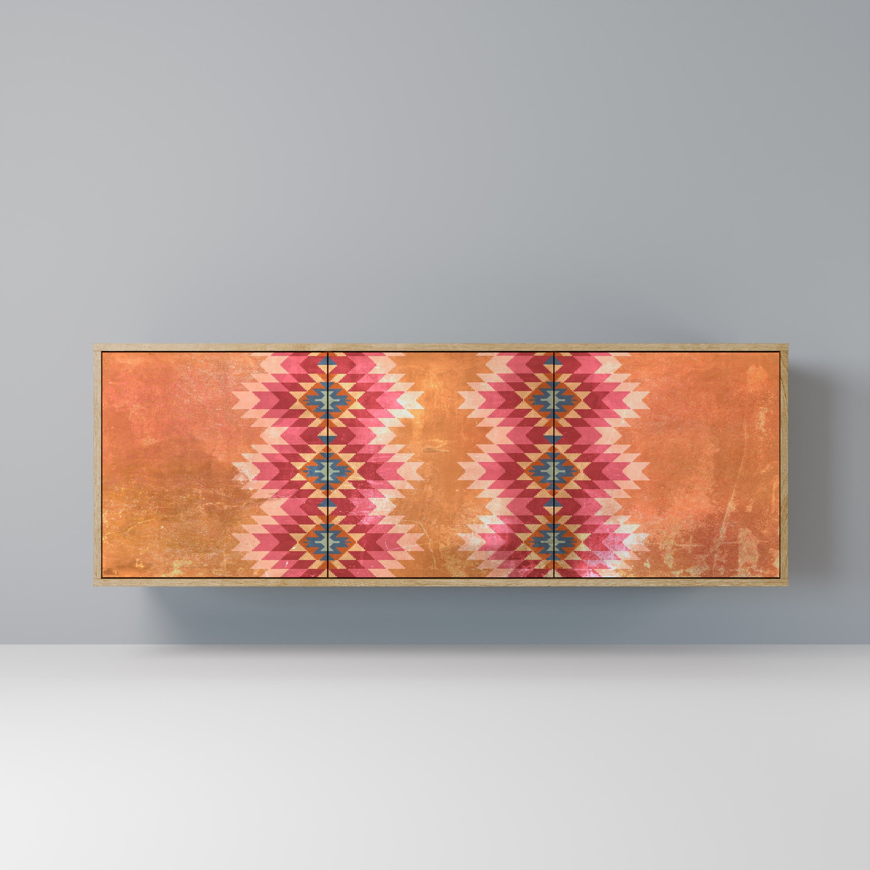 Buffet 3 portes INDIAN FOLK effet chêne